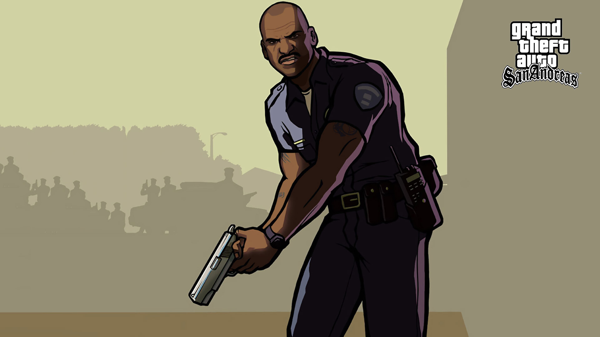 Grand Theft Auto: San Andreas: Frank Tenpenny, An officer of the Los Santos Police Department, GTA. 1920x1080 Full HD Wallpaper.