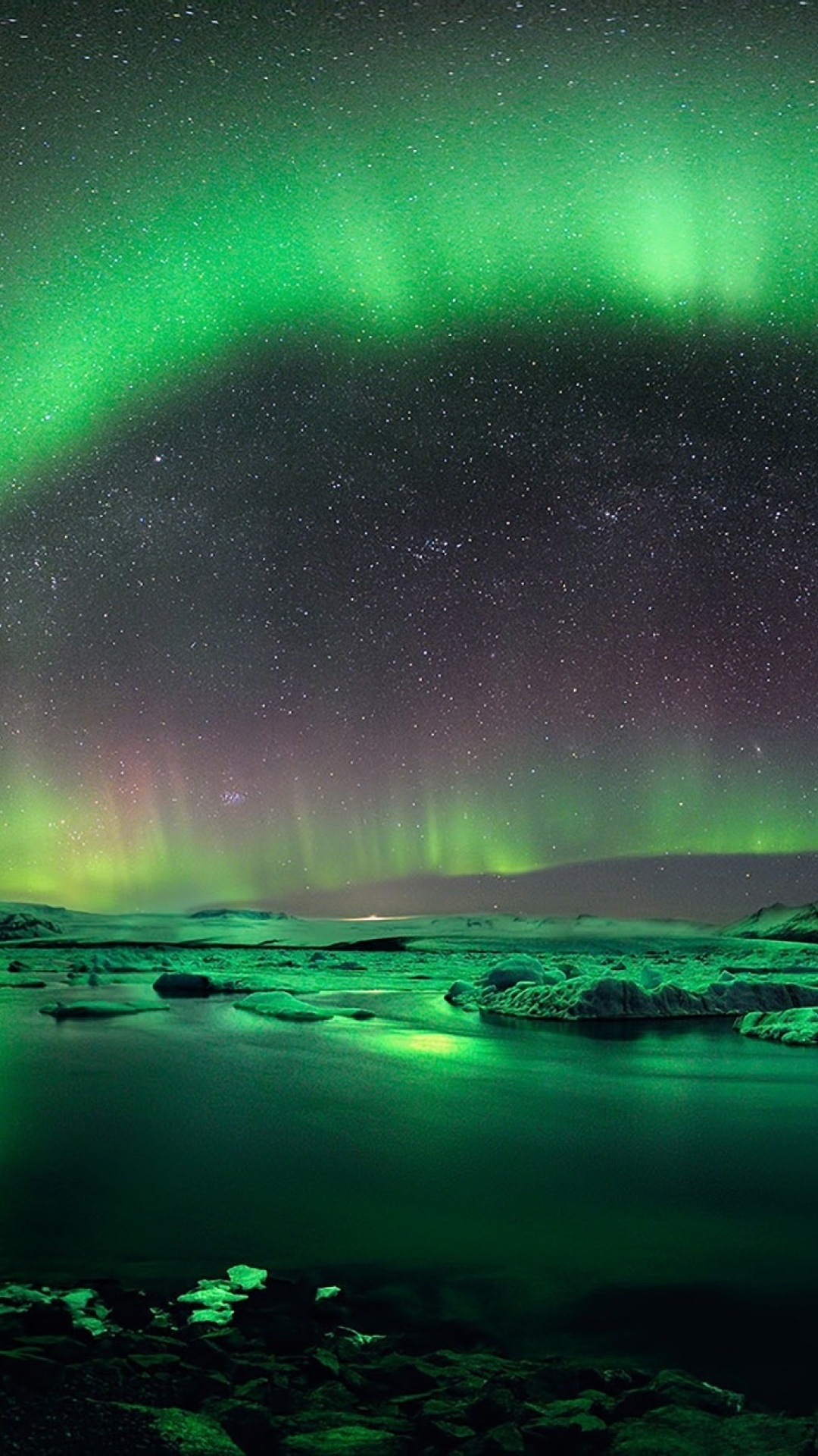 Aurora Borealis Iceland, Green Desktop, Stunning Wallpaper, Galaxy S4, 1080x1920 Full HD Handy