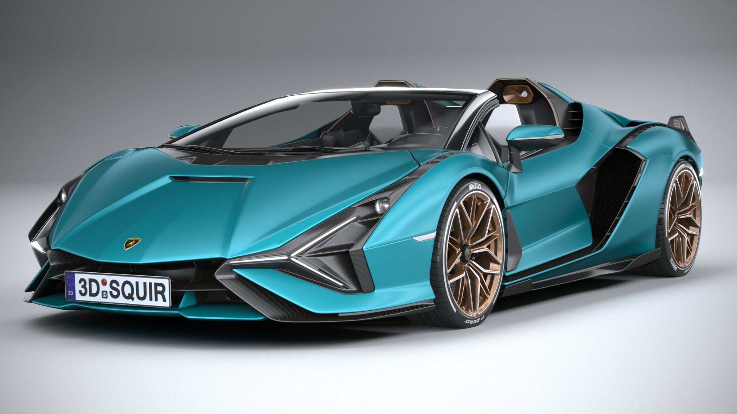 Lamborghini Sian, Roadster 2021, 3D model, Squir, 2400x1350 HD Desktop
