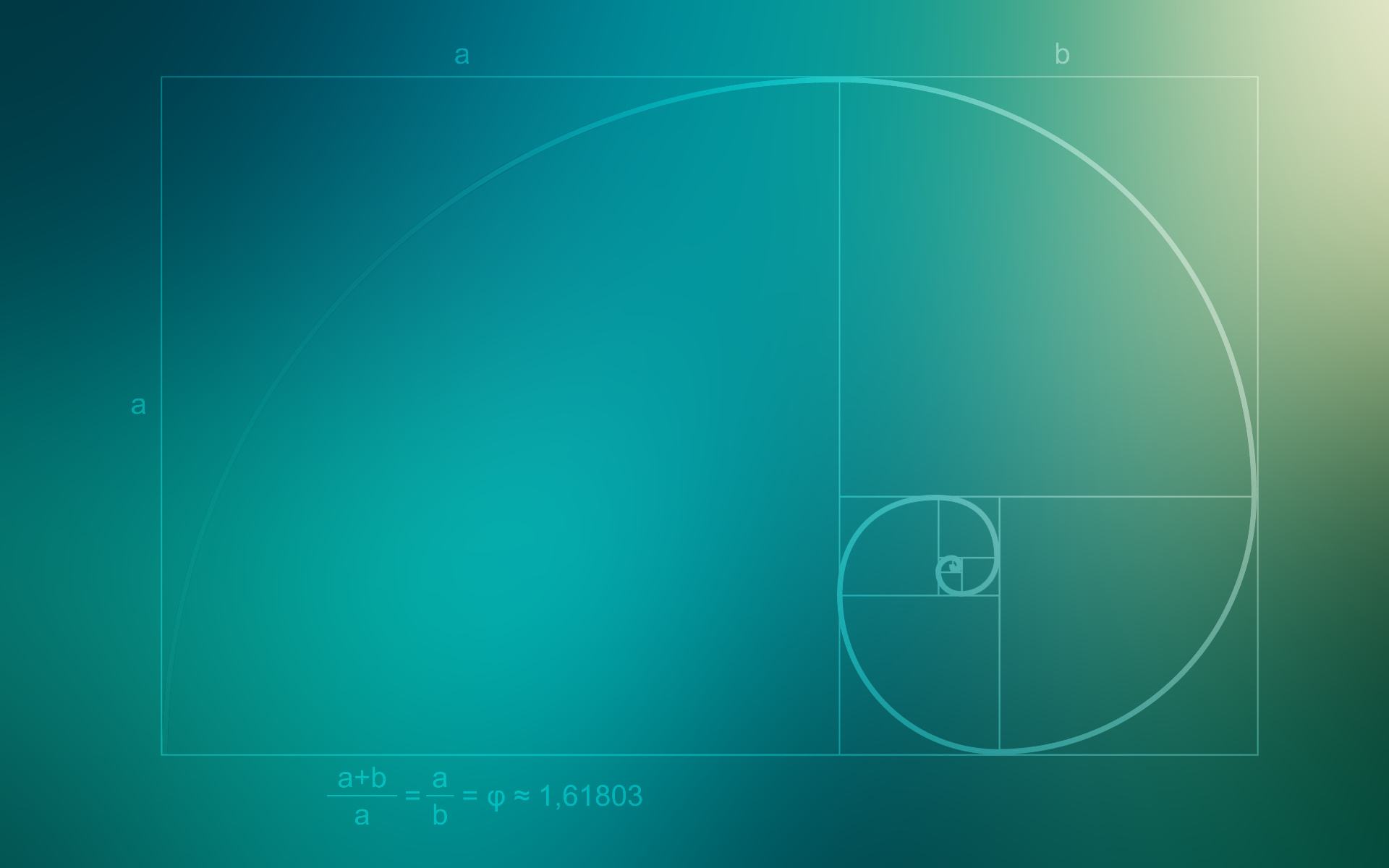 Golden Ratio: Fibonacci spiral, Divine proportions, Geometric, Formula, Symmetry section. 1920x1200 HD Wallpaper.