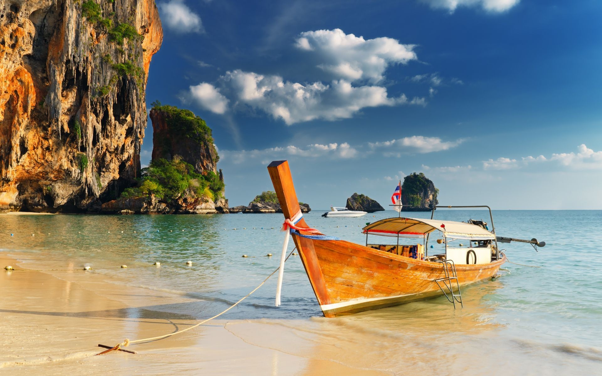 Boat: Propelled by rowing, sails, or a motor. 1920x1200 HD Background.