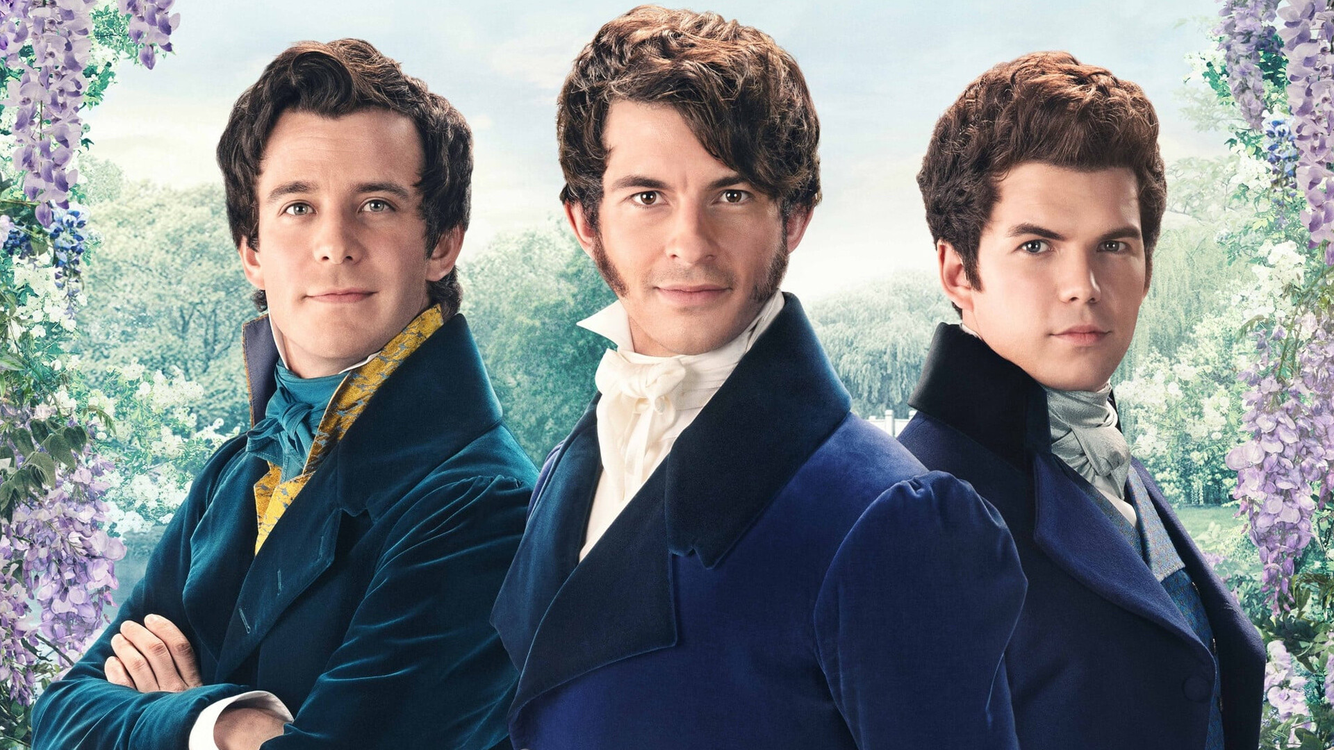 Bridgerton: Anthony, Benedict, Colin, A 2020 period drama produced by Shonda Rhimes for Netflix. 1920x1080 Full HD Background.