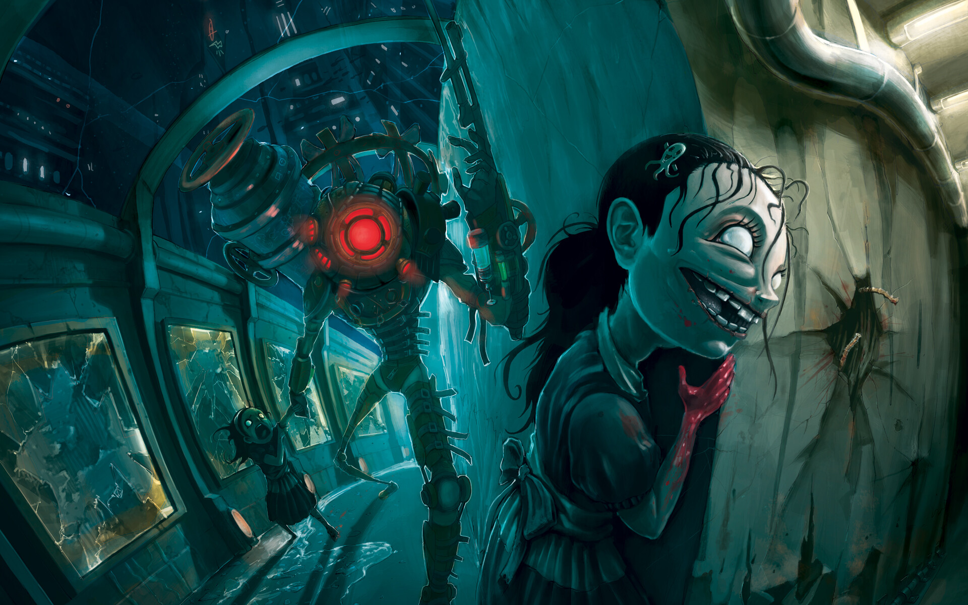 BioShock: A retrofuturistic video game series created by Ken Levine, published by 2K Games. 1920x1200 HD Background.