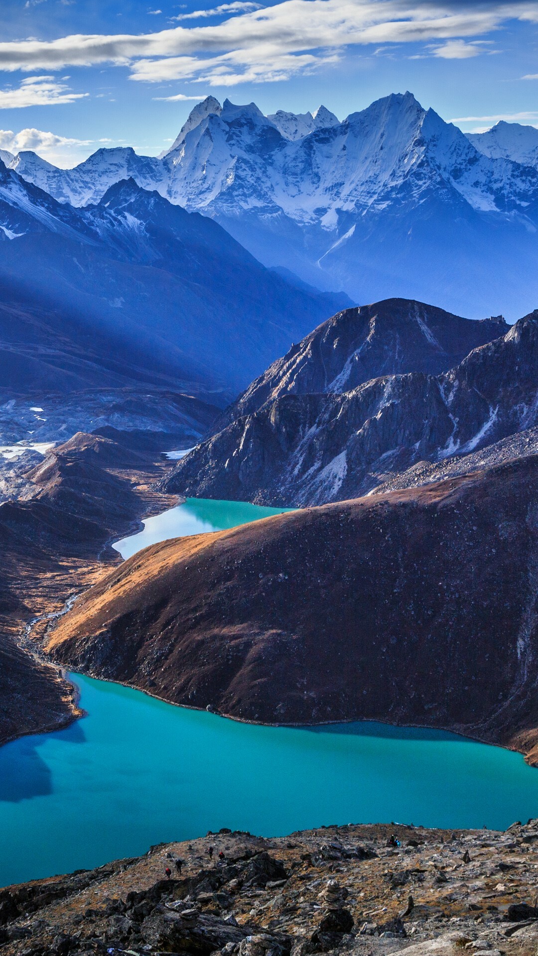 Himalayas: Landscape, Gokyo River, Sagarmatha National Park, Nepal, Highland. 1080x1920 Full HD Wallpaper.