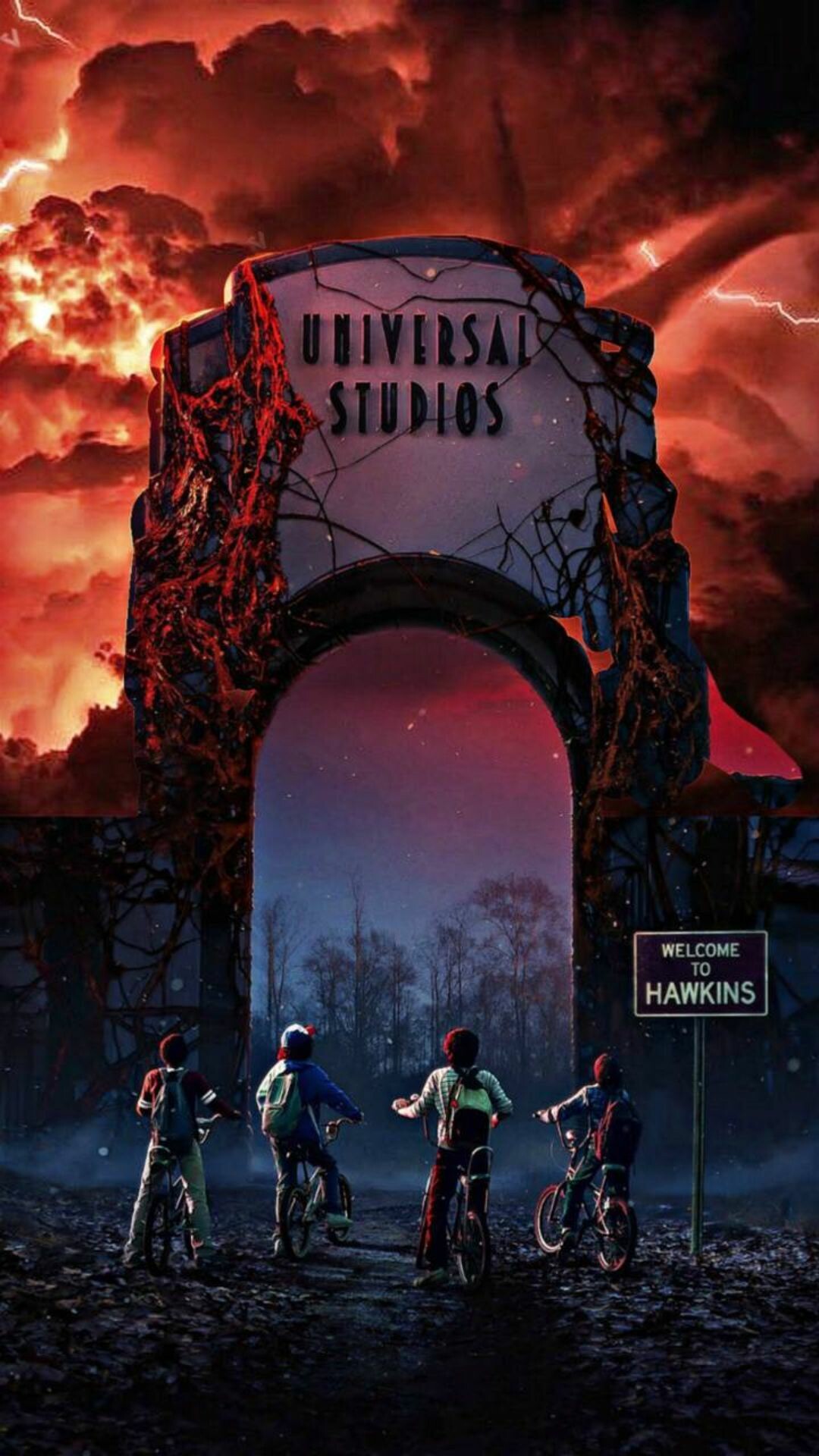 Stranger Things: Welcome to Hawkins, The first season follows the investigation of the disappearance of Will Byers. 1080x1920 Full HD Background.