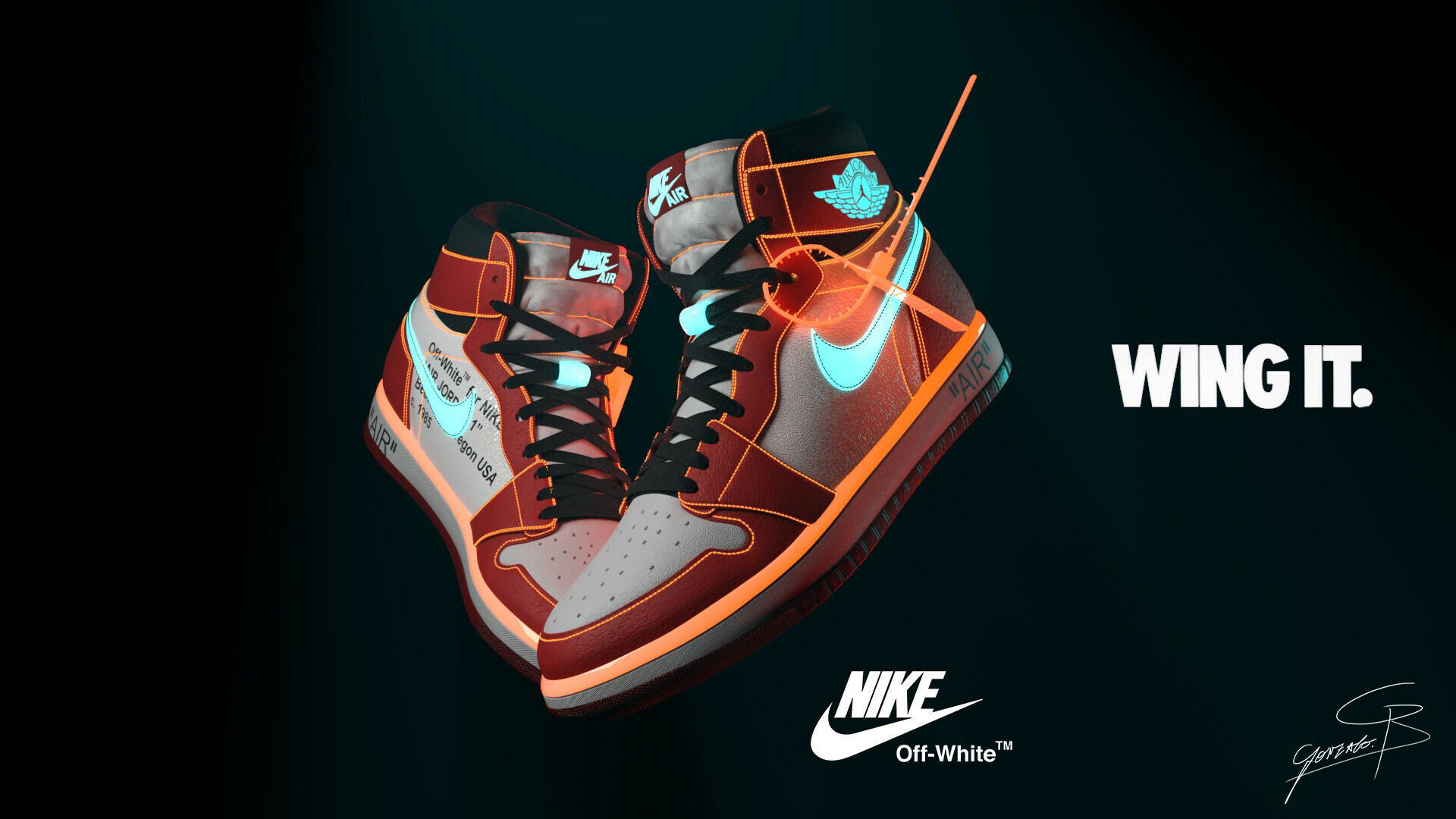 Off-White: Air Jordan Retro, Streetwear label, Collaboration with Nike. 1920x1080 Full HD Background.