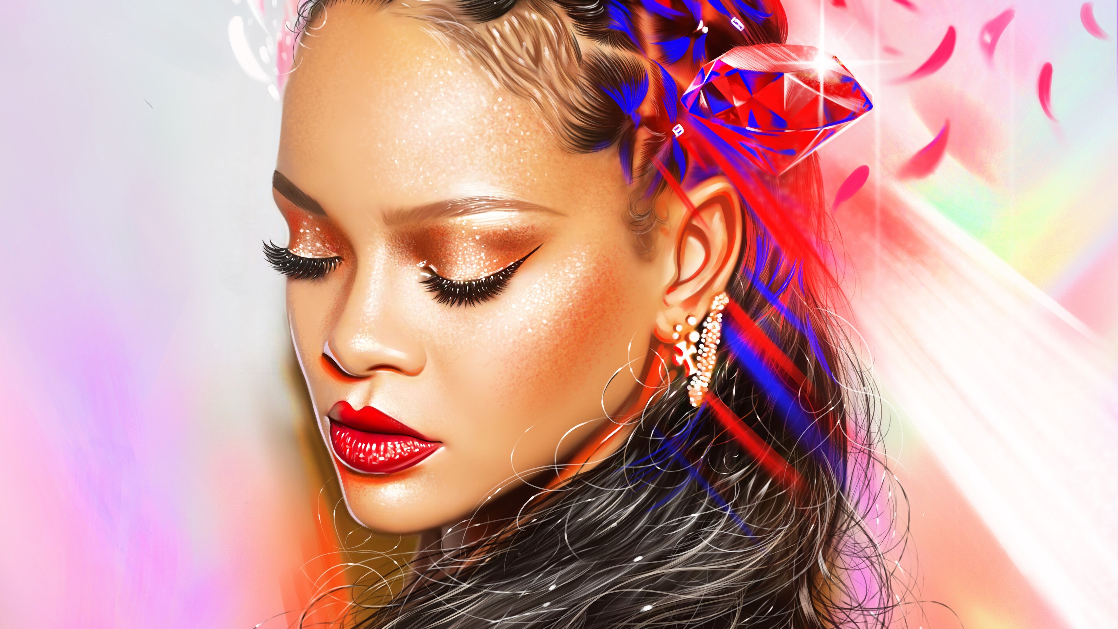 Rihanna: Barbadian singer, Unapologetic, Billboard 200 number one, 2012. 3840x2160 4K Background.