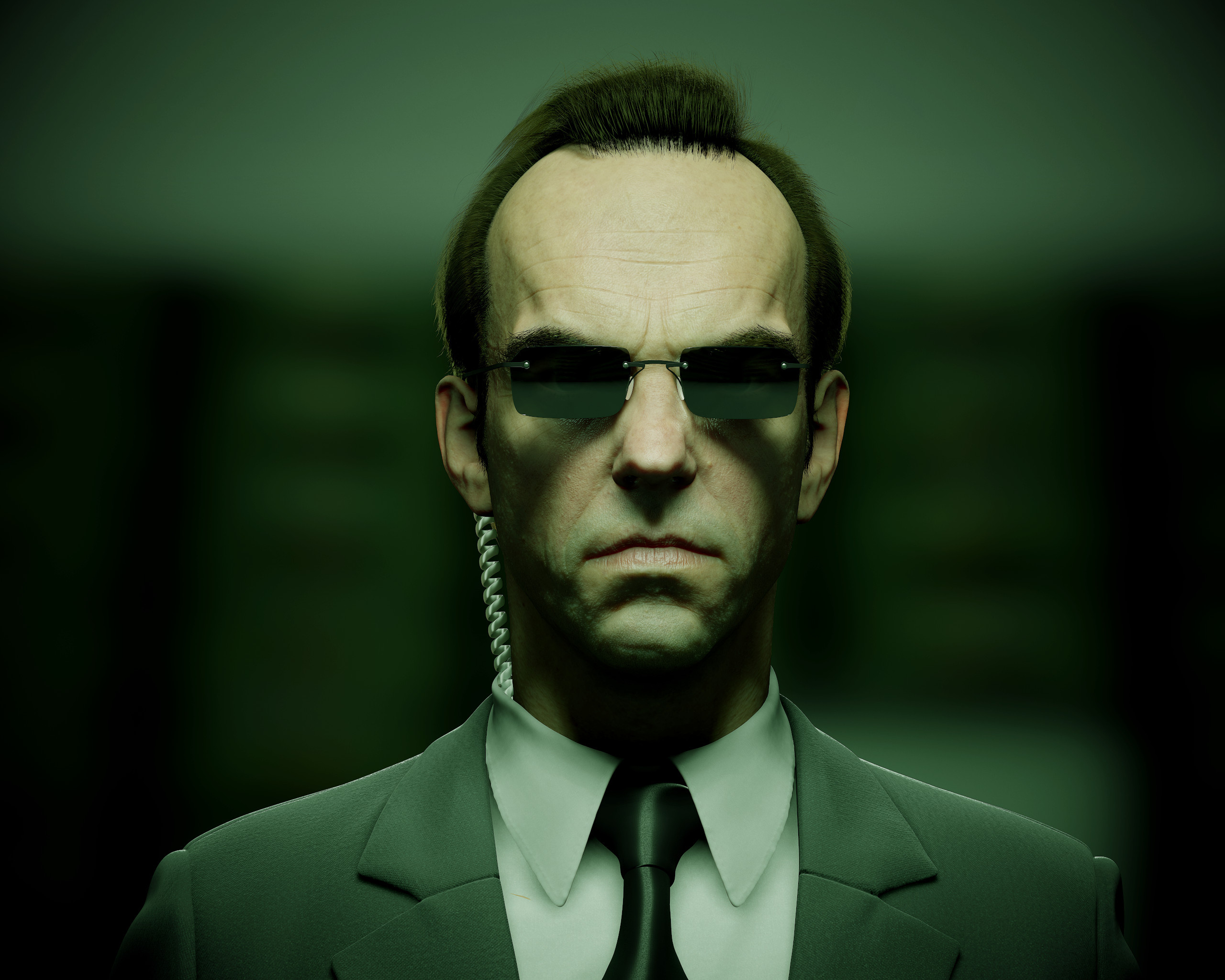 Agent Smith (The Matrix), Artistic portrayal, Neo's nemesis, Sinister expression, 2560x2050 HD Desktop