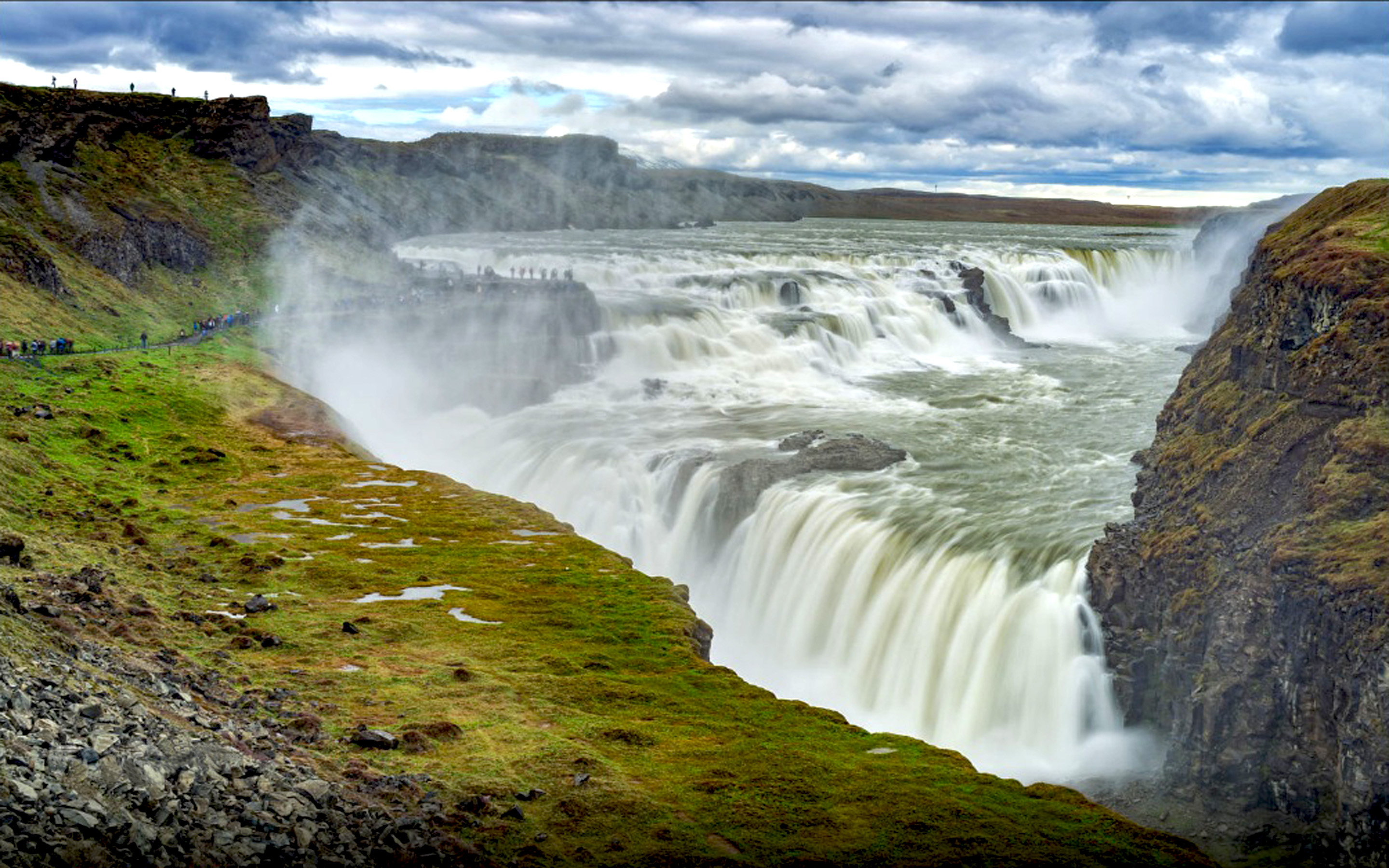 Gullfoss Waterfall, Desktop wallpaper, HD resolution, Scenic wonder, 2880x1800 HD Desktop