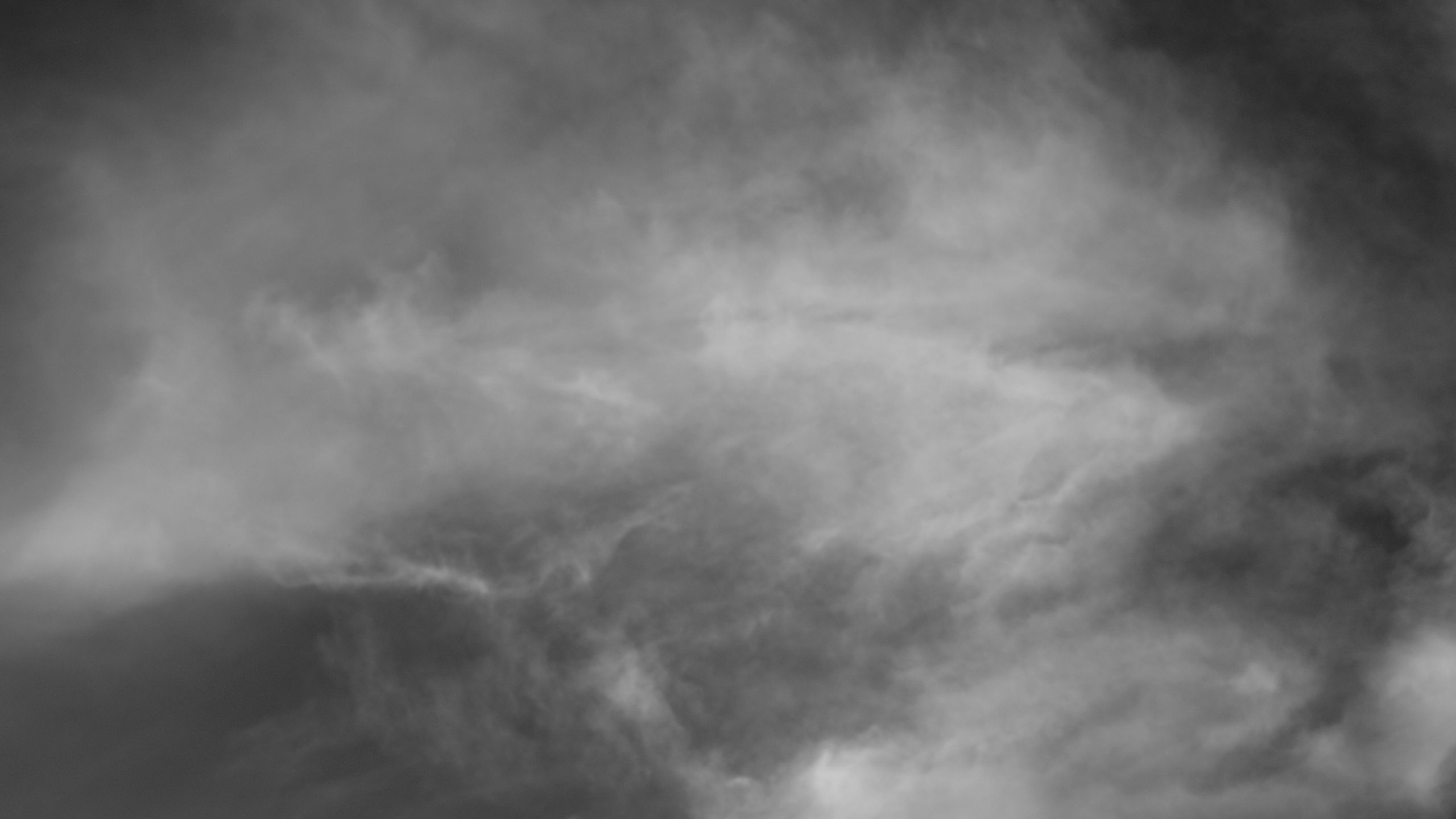 Gray Cloudy Sky: Gloomy weather, Monochrome, Rain clouds, or nimbus. 2560x1440 HD Background.