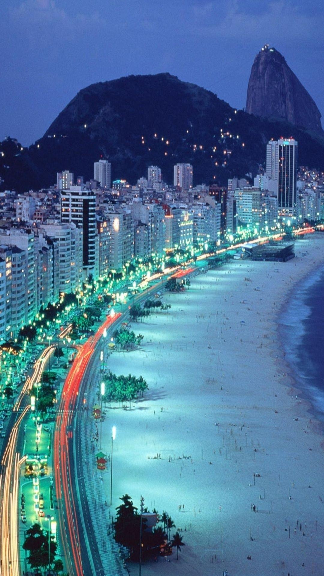 Copacabana beach, Brazilian coastline, Rio de Janeiro, Travel adventure, 1080x1920 Full HD Phone