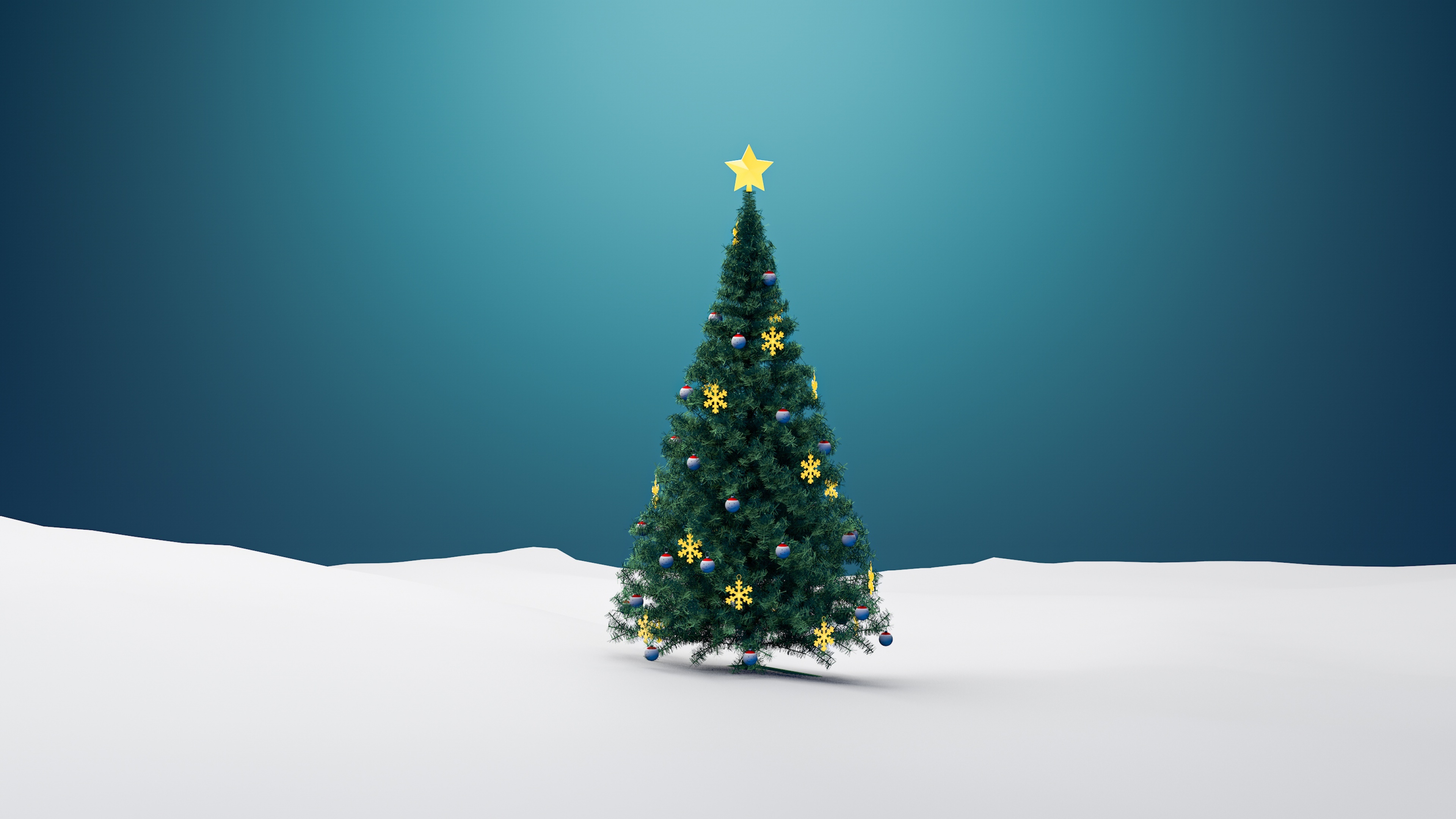 Simple Christmas tree, Minimalistic charm, Classic beauty, Timeless elegance, 3840x2160 4K Desktop