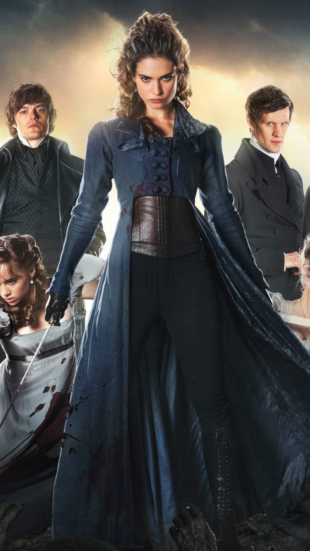 Lily James, Pride and Prejudice and Zombies, Memorable movie, Talented cast, 1080x1920 Full HD Phone