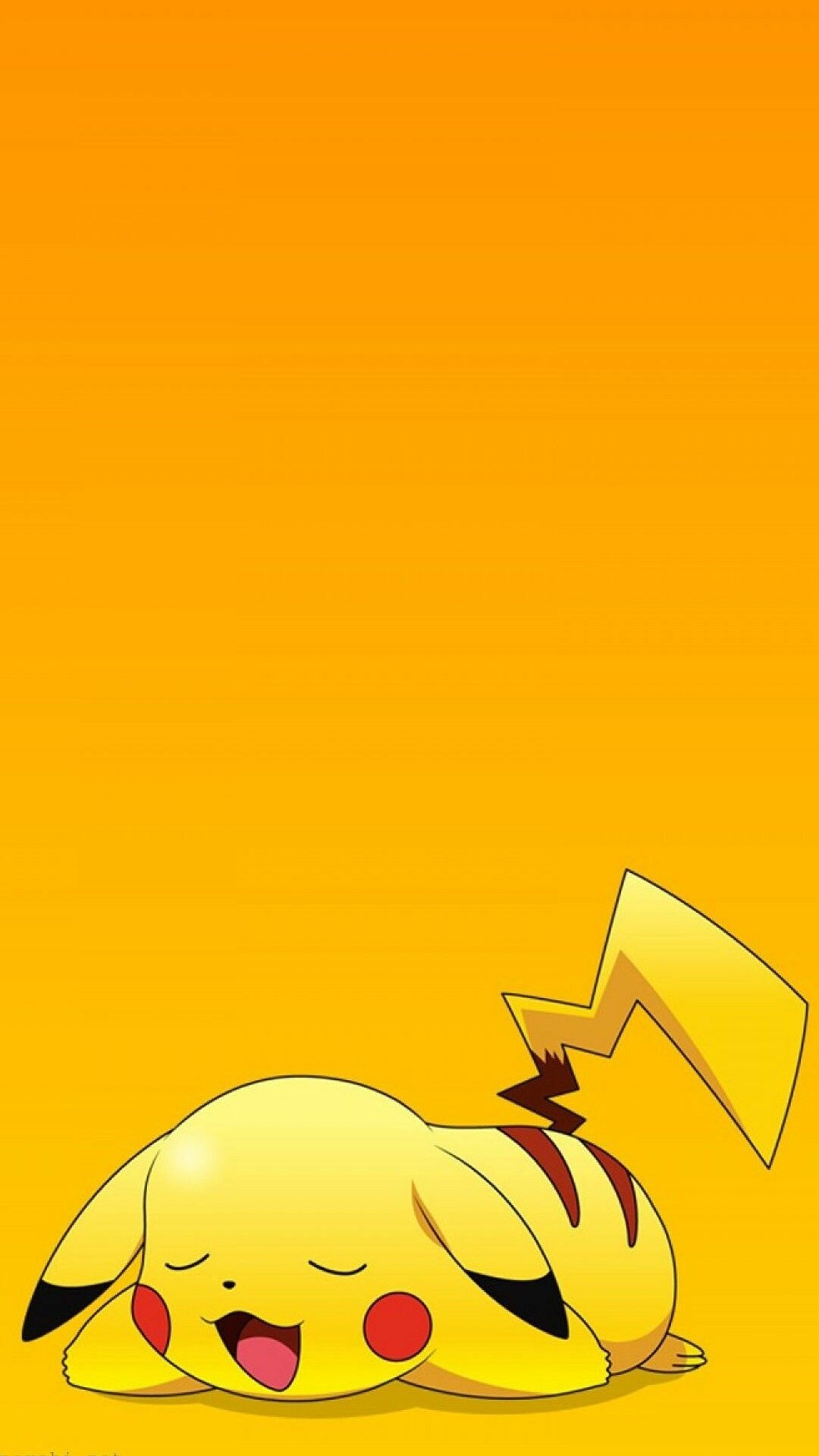 Pokemon (Anime): One of the 493 fictional species of creatures, Pikachu. 1080x1920 Full HD Background.
