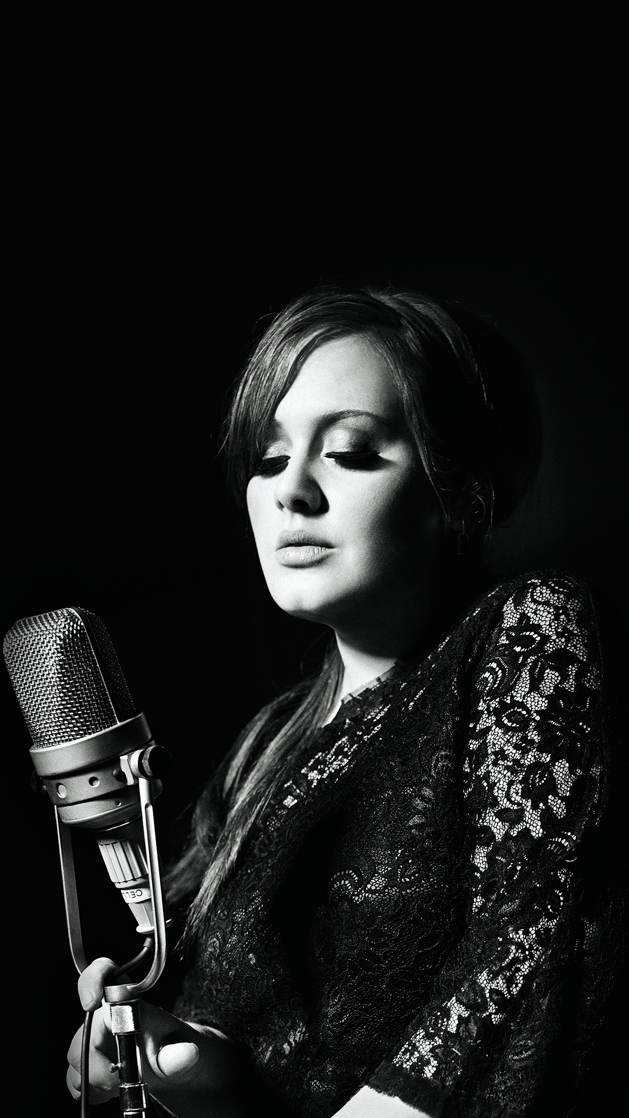 Adele: Adkins, 19, 2008, Monochrome. 1250x2210 HD Background.