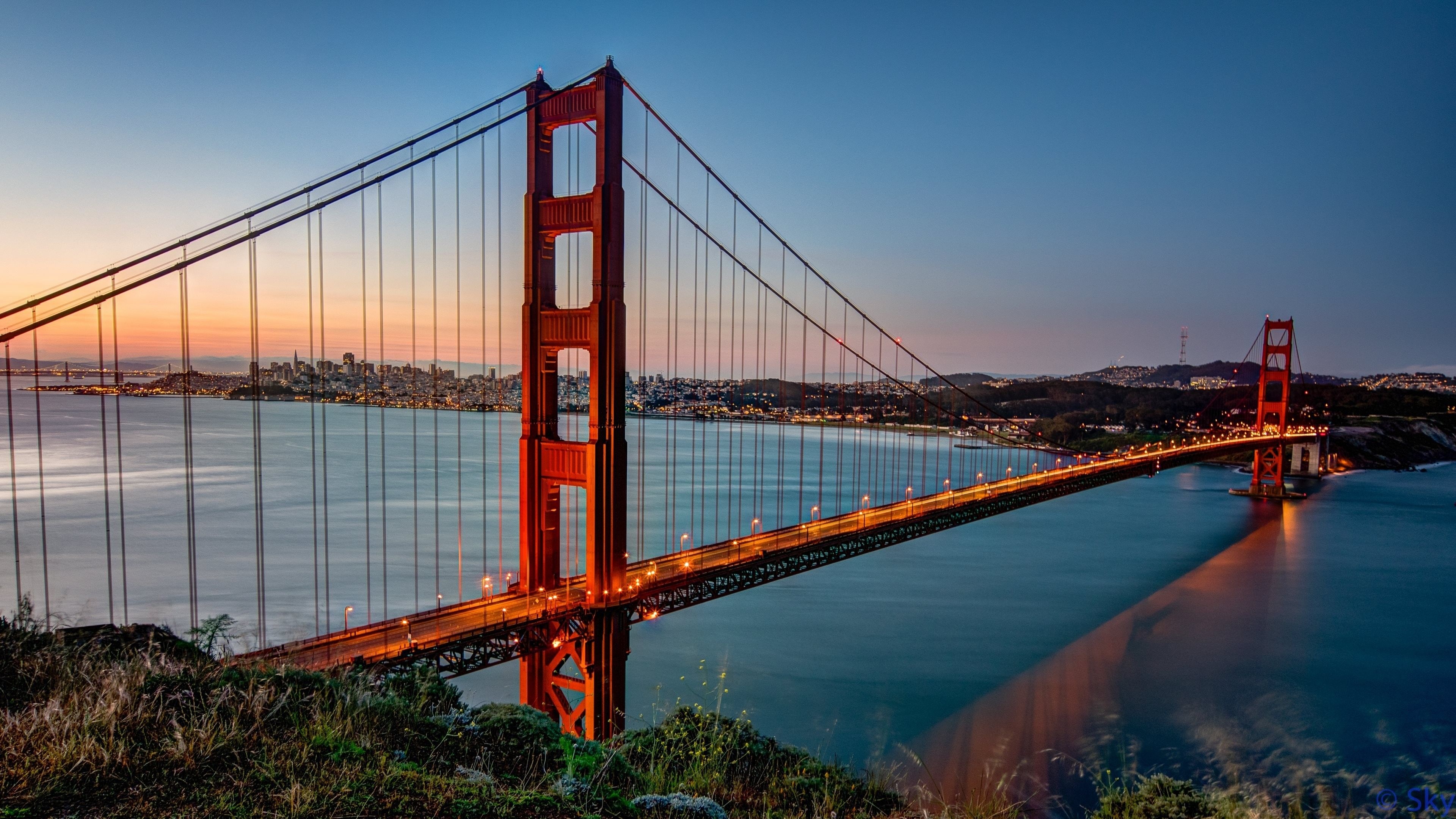 Golden Gate, Widescreen wallpapers, Backgrounds, Landmark, 3840x2160 4K Desktop