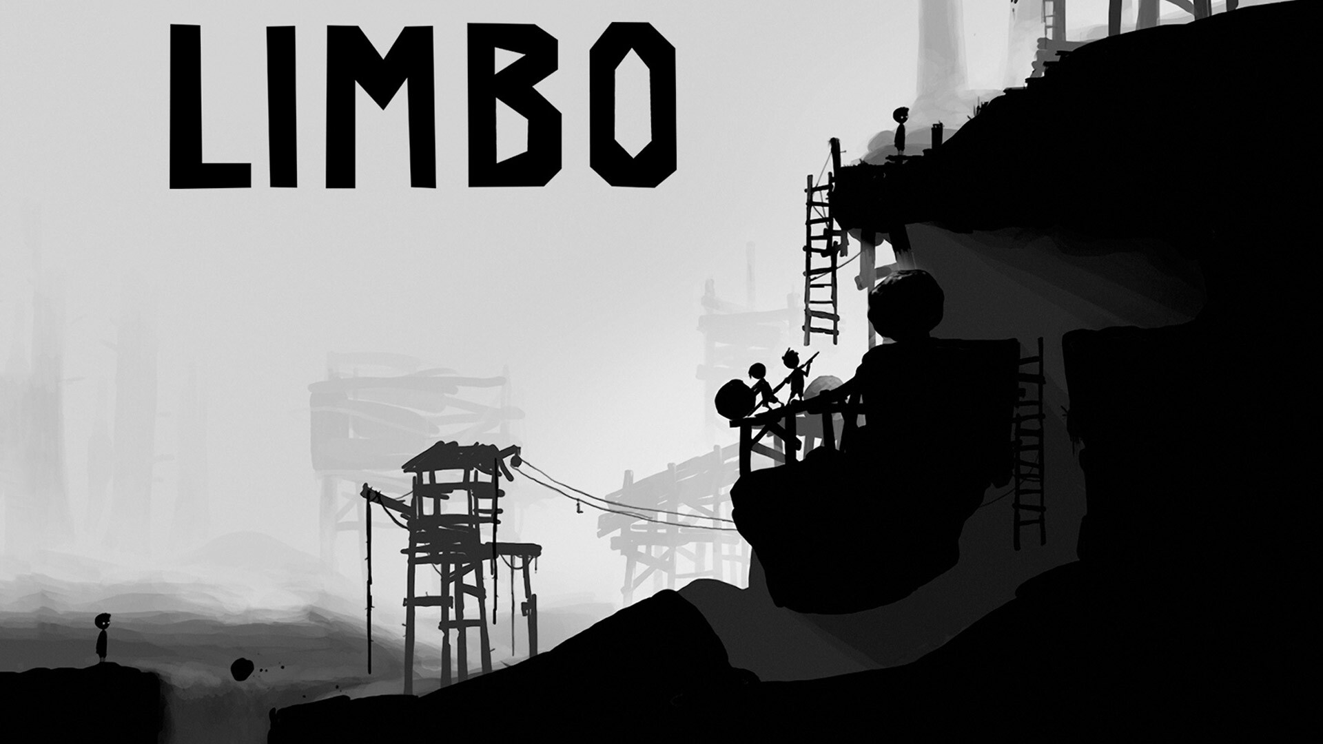 Limbo: The primary character in the game is a nameless boy in search of his sister, who awakens in the middle of a forest on the "edge of hell" where he encounters a giant spider who tries to kill him. 1920x1080 Full HD Background.