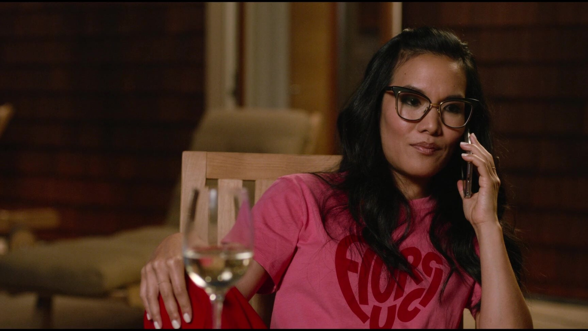 Ali Wong: Red Fiorucci t-shirt,  Always Be My Maybe, 2019, An actress, Romantic movie. 1920x1080 Full HD Background.