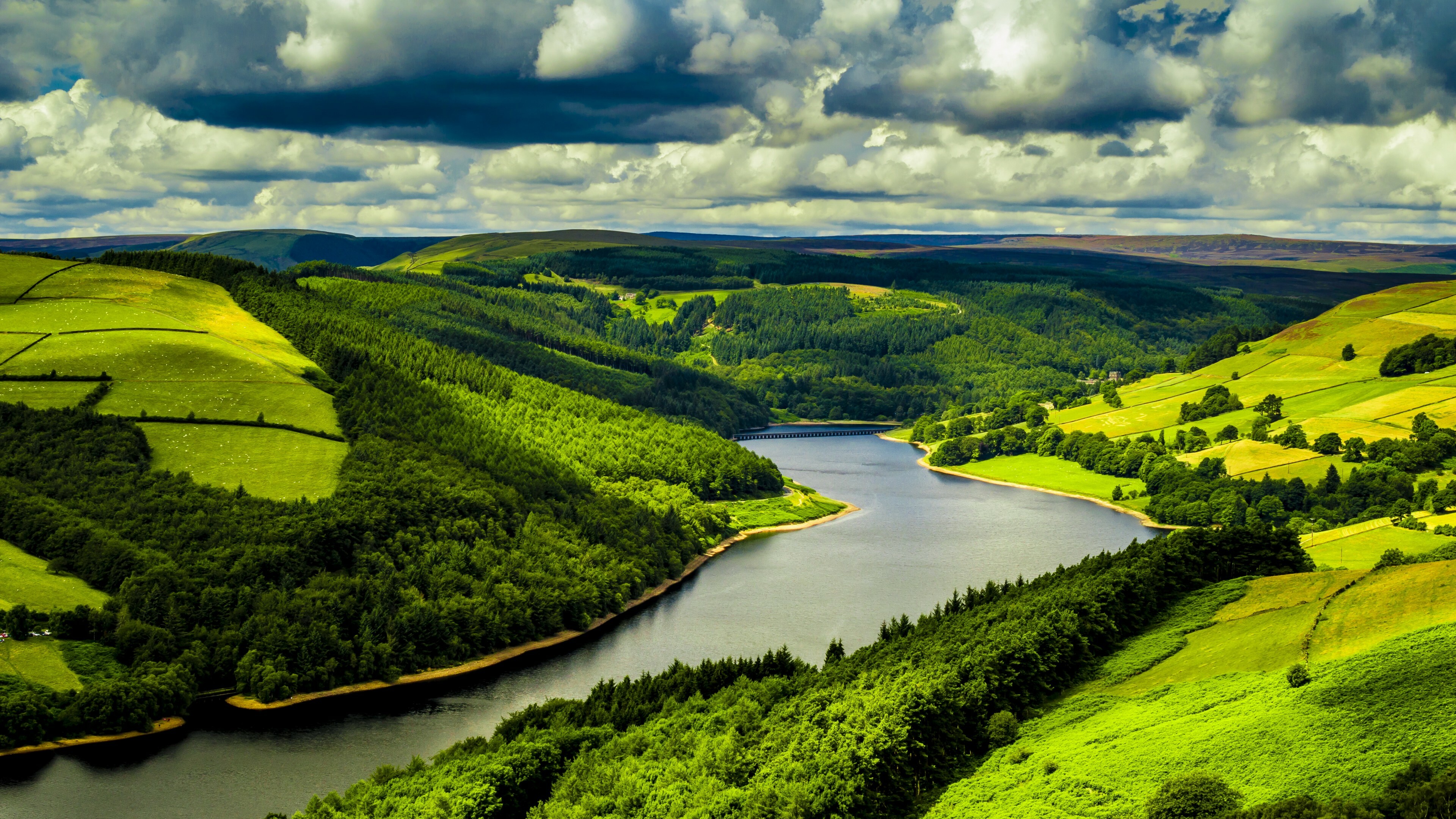 River: Nature, A part of the water cycle, Natural landscape. 3840x2160 4K Wallpaper.