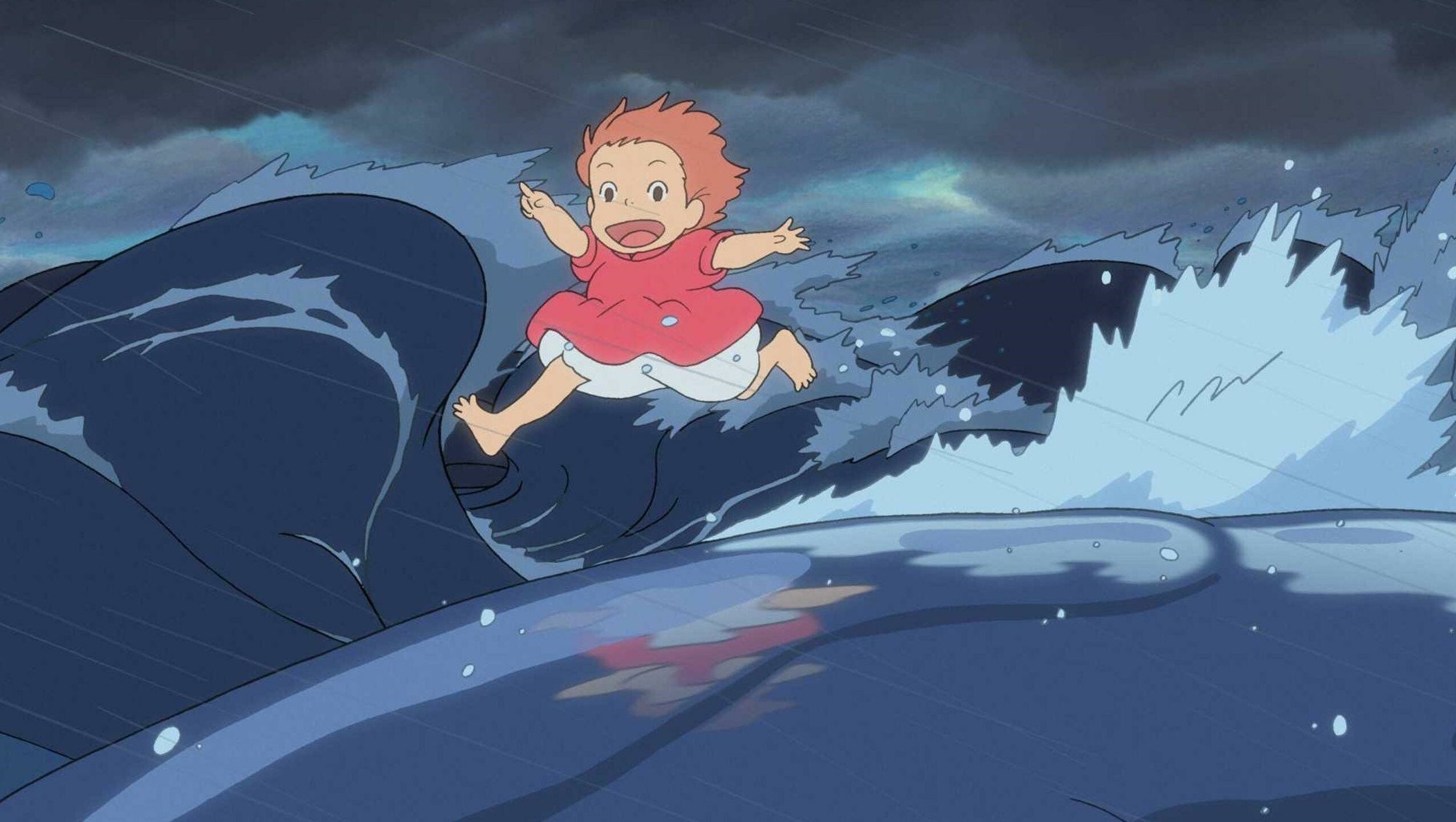 Ponyo: Studio Ghibli, The fifth-highest-grossing anime film of all time. 2560x1450 HD Wallpaper.