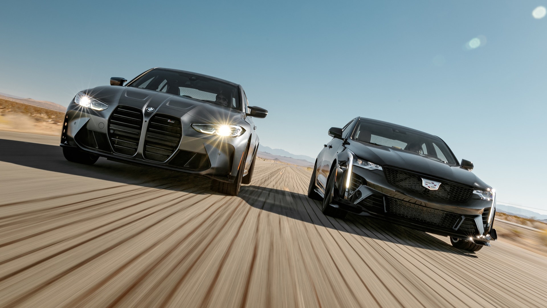 Cadillac CT4, BMW M3 competition, Blackwing edition, Thrilling comparison, 1920x1080 Full HD Desktop