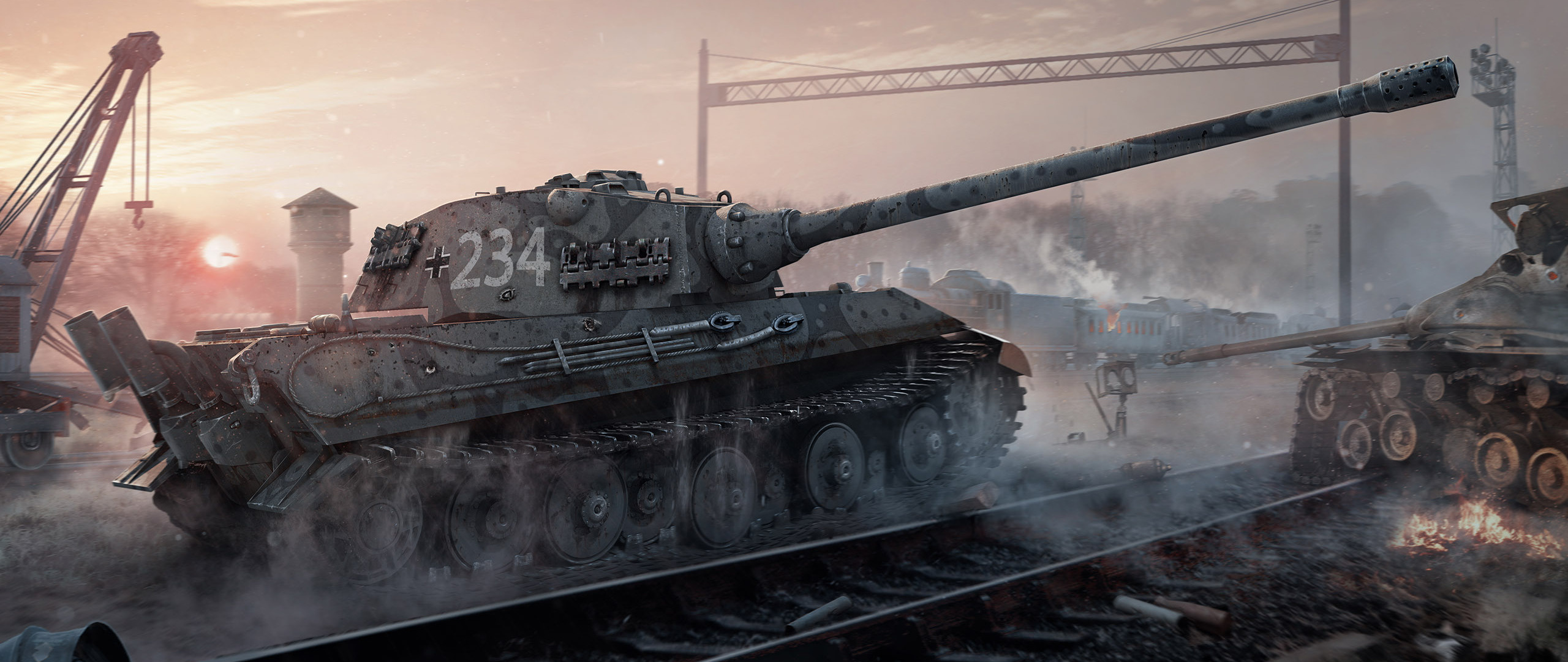 World of Tanks, E75 tank, HD 4K wallpapers, Stunning backgrounds, 2560x1080 Dual Screen Desktop