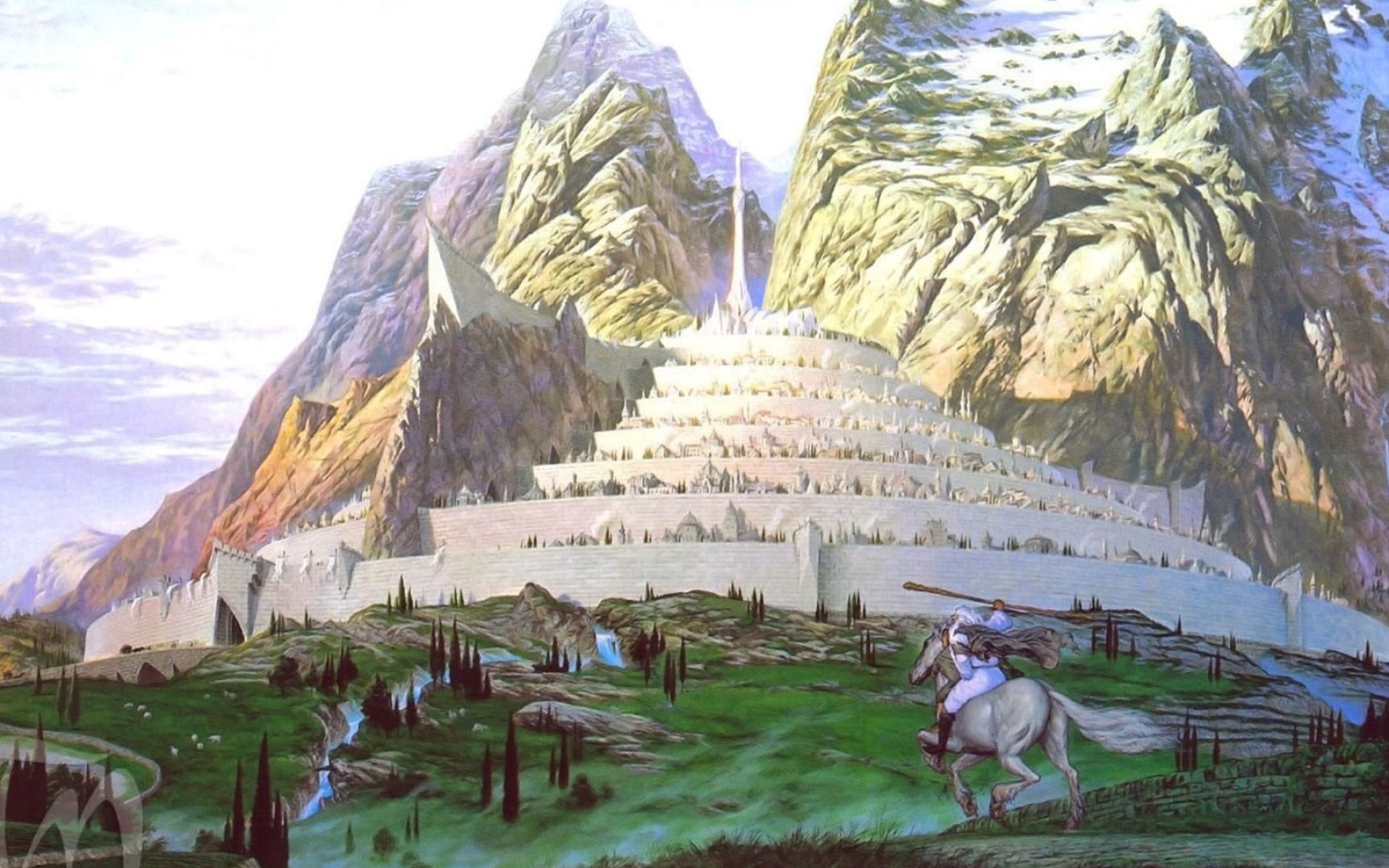 Gondor: Epic saga, The Tower of Guard, The Gondor's capital city from TA 1640 onward, Hall of Beorn. 1920x1200 HD Wallpaper.