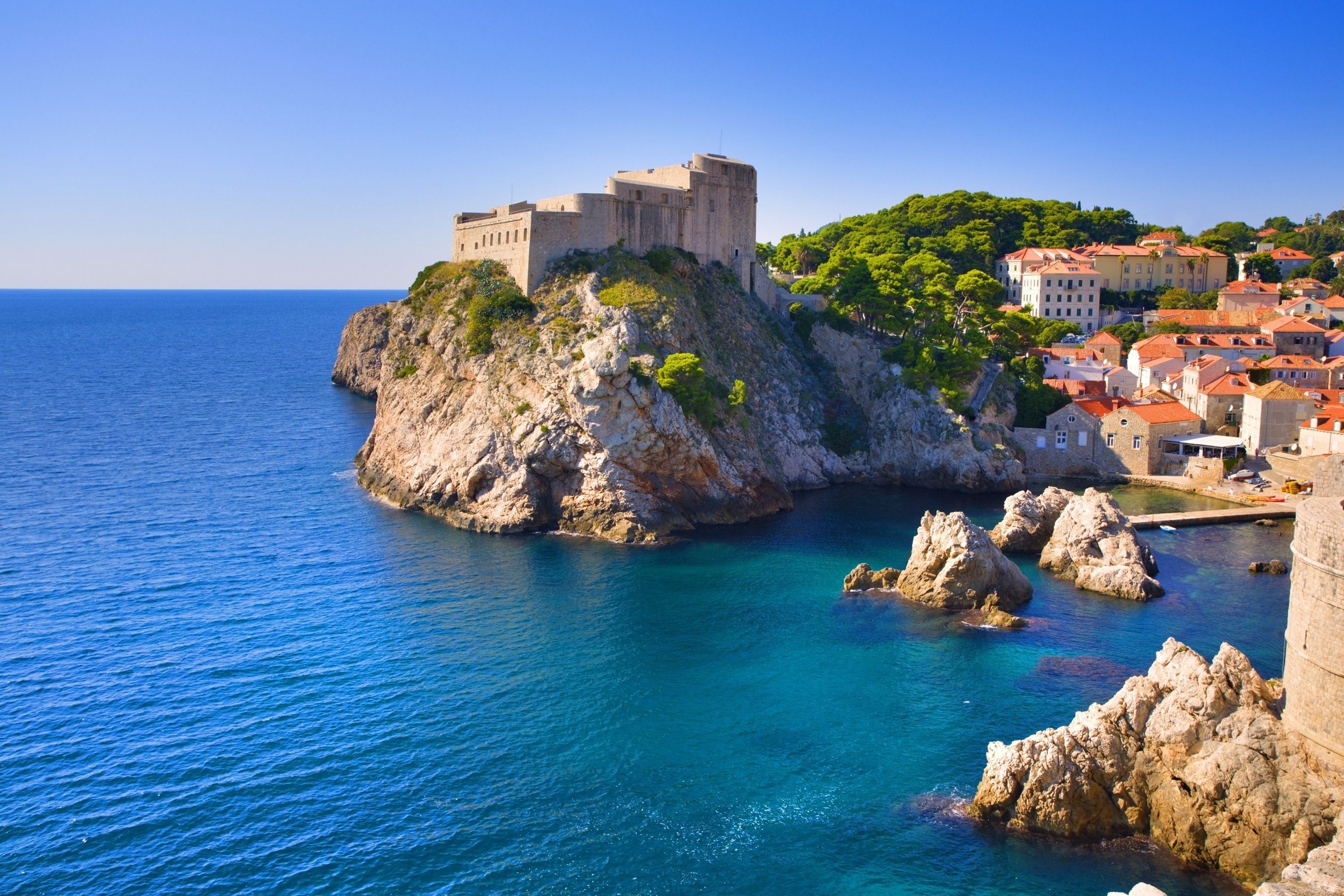 Ancient City Walls, Dubrovnik, Fortress, Beautiful city, 3000x2010 HD Desktop