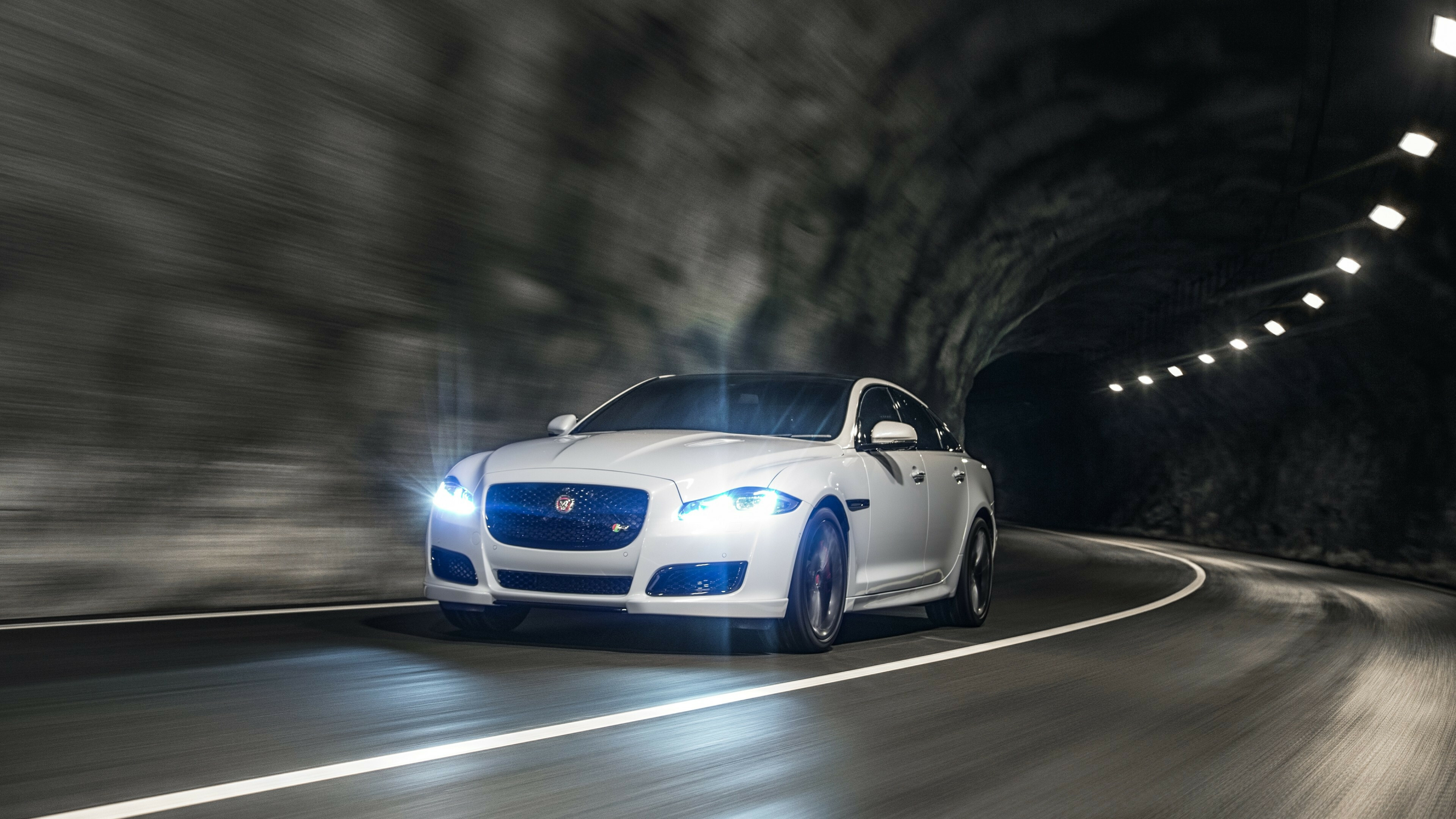 Jaguar Cars: XJ, A series of full-size luxury cars produced by British automobile manufacturer. 3840x2160 4K Background.