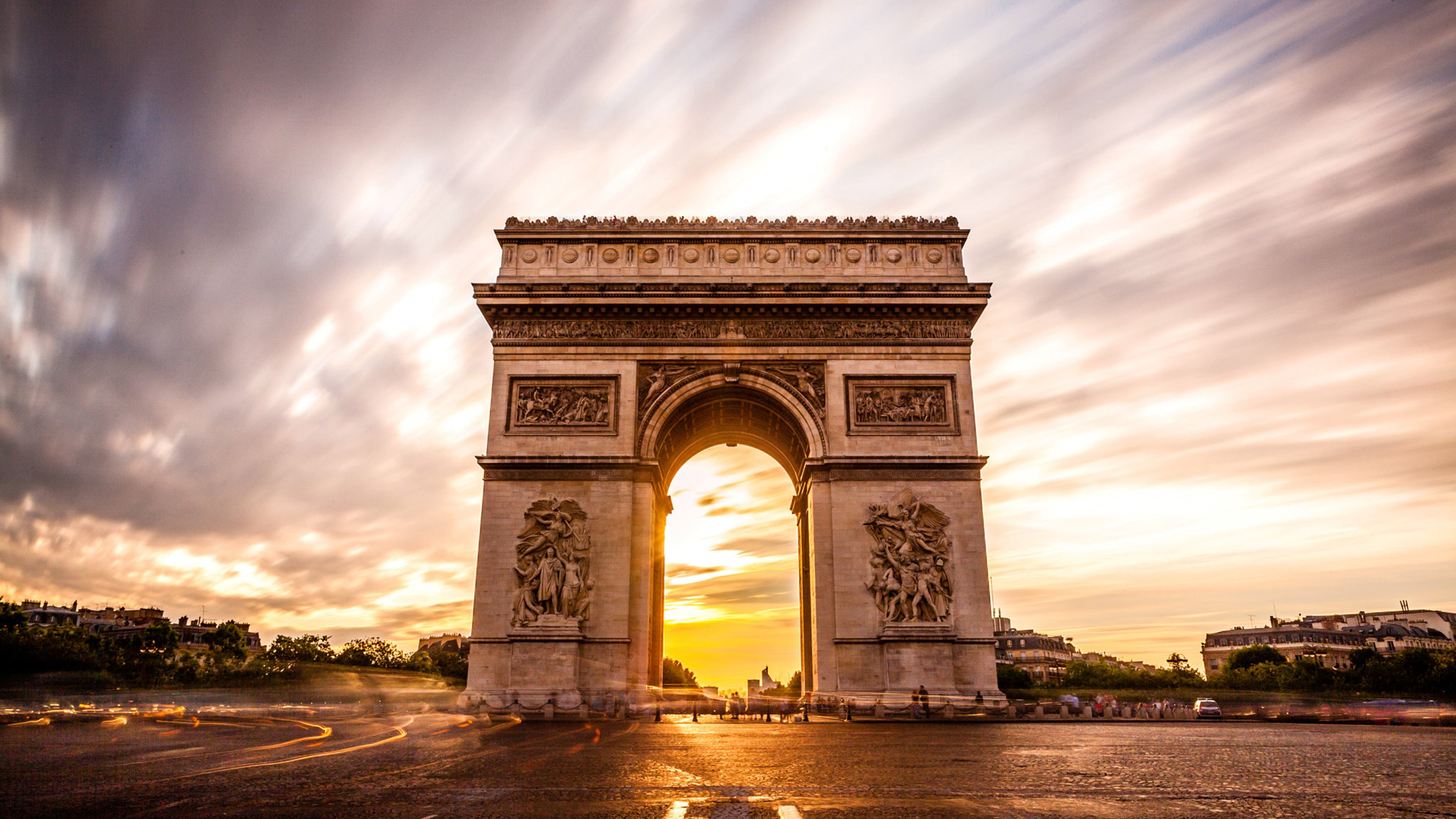 Arc de Triomphe, HD background, Wallpaper by Baltana, Elegant architecture, 3840x2160 4K Desktop