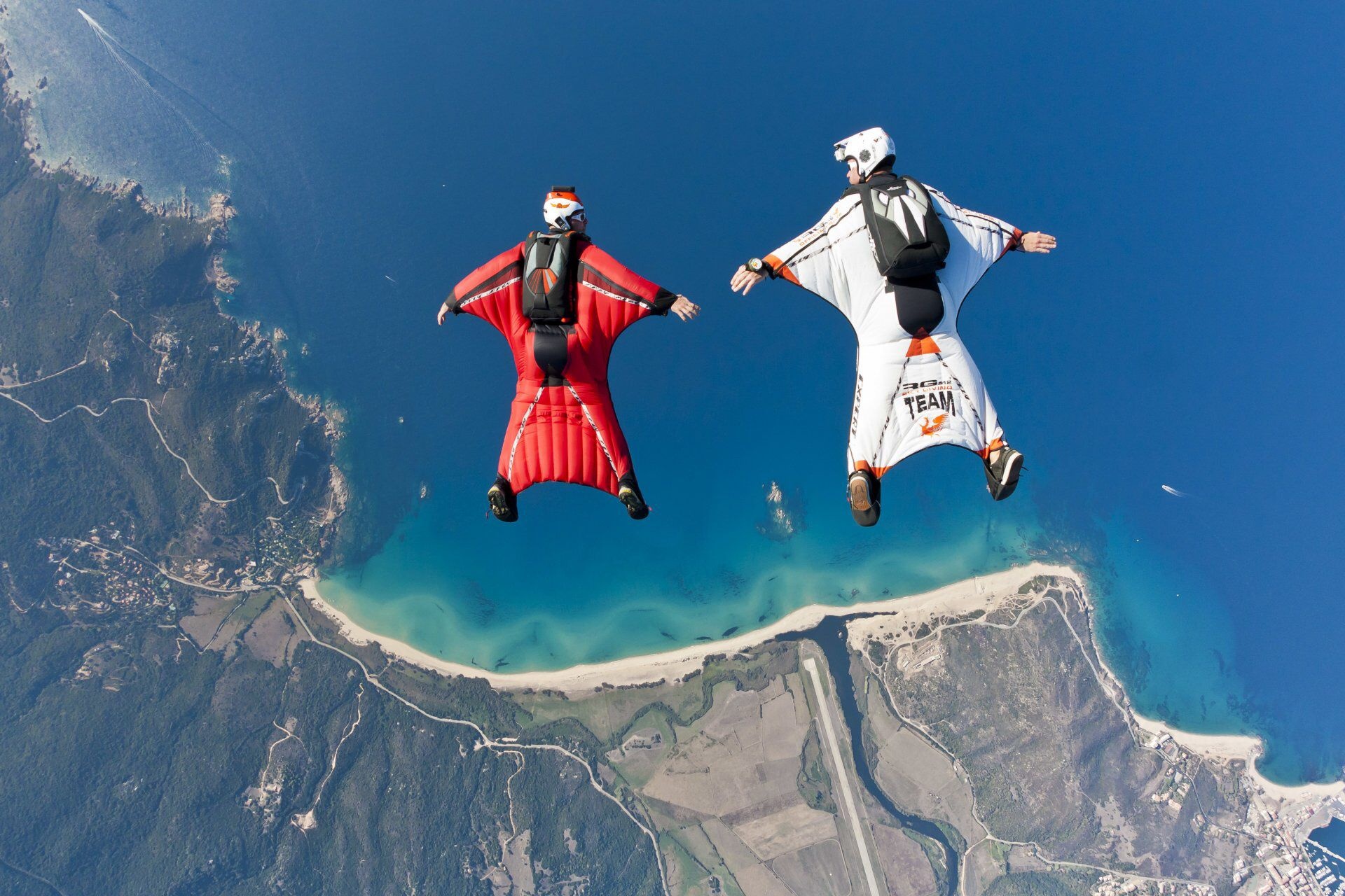 Wingsuit Flying: Wing-Suit Base Jump, Tandem wingsuiting, Extreme sports. 1920x1280 HD Wallpaper.
