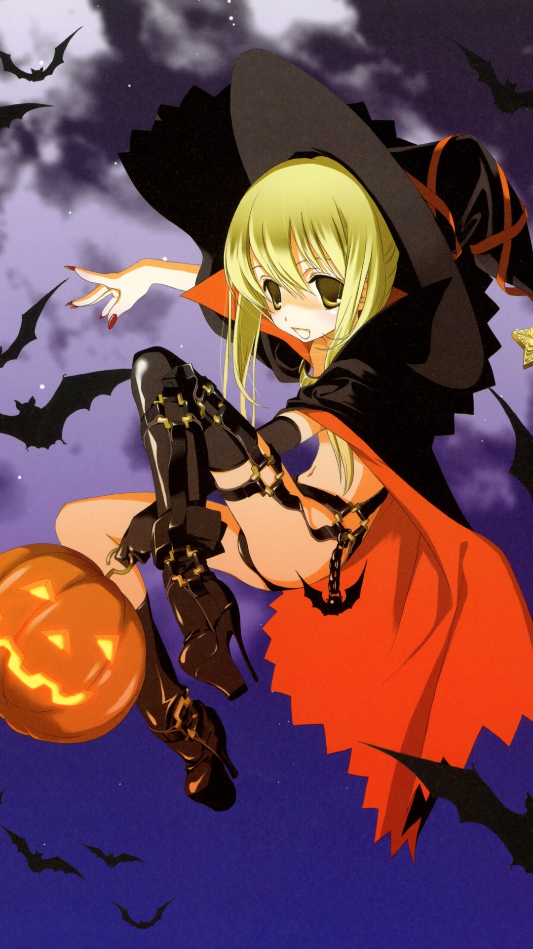 Halloween Anime, Anime Halloween Art, Festive Anime Wallpapers, 1080x1920 Full HD Phone