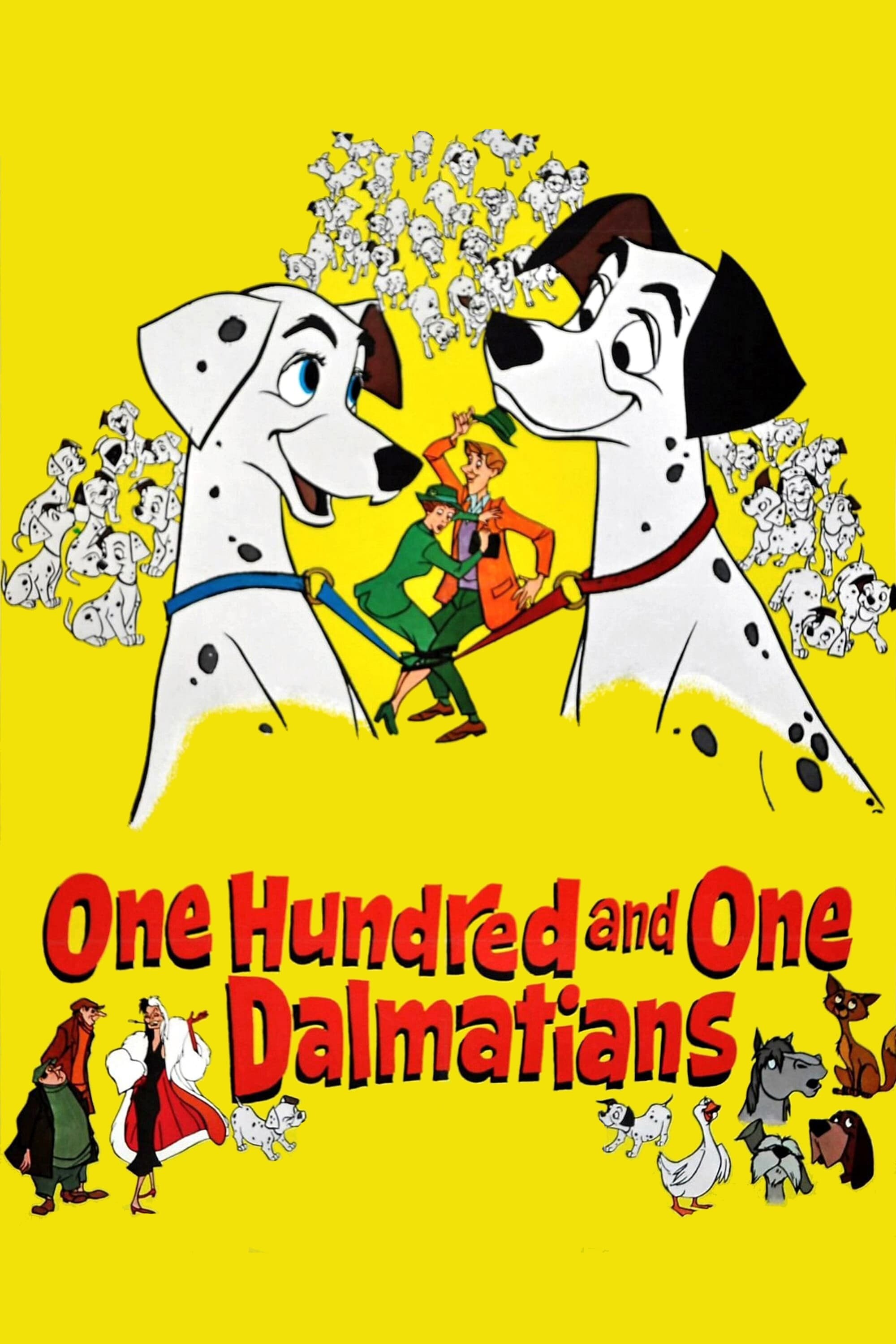 One Hundred and One Dalmatians: A 1961 American animated adventure comedy film produced by Walt Disney Productions, Poster. 2000x3000 HD Background.