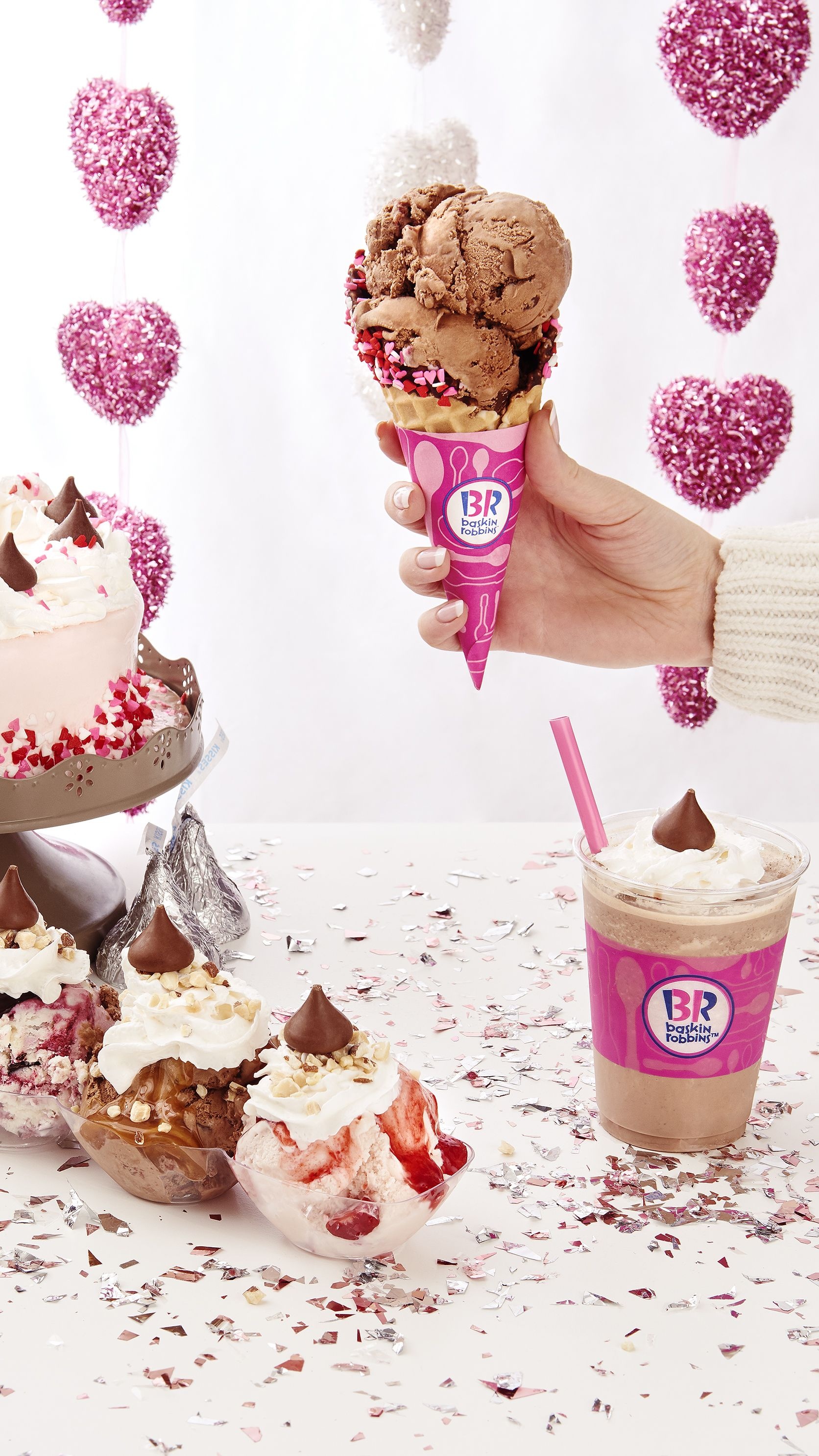 Baskin Robbins: Cherry Cordial, A Chocolate and cherry flavor for Valentine's Day. 1680x2980 HD Background.
