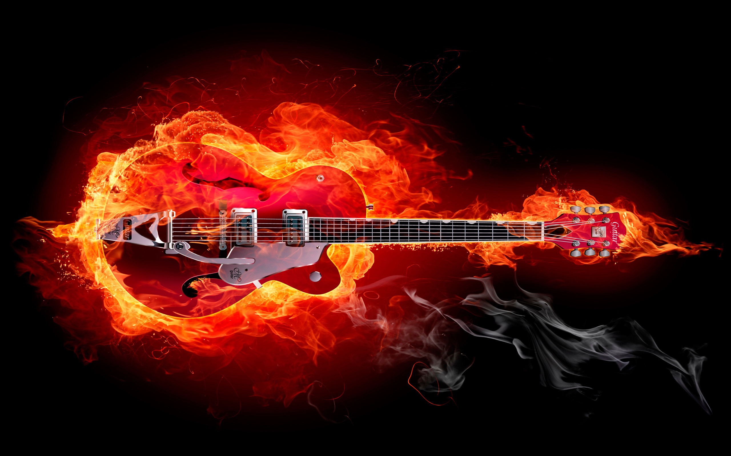 Guitar on Fire, Music, Download, 2560x1600 HD Desktop