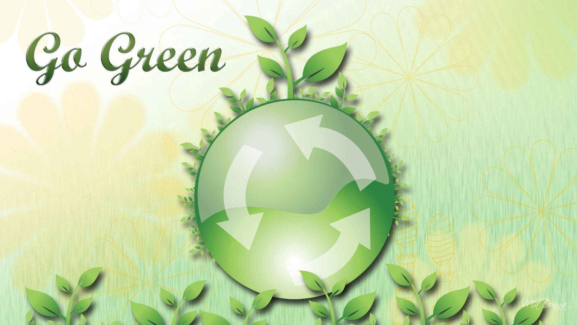 Go Green: Support for environmental protection, Biodegradable, Maintaining the ecological balance. 1920x1090 HD Background.