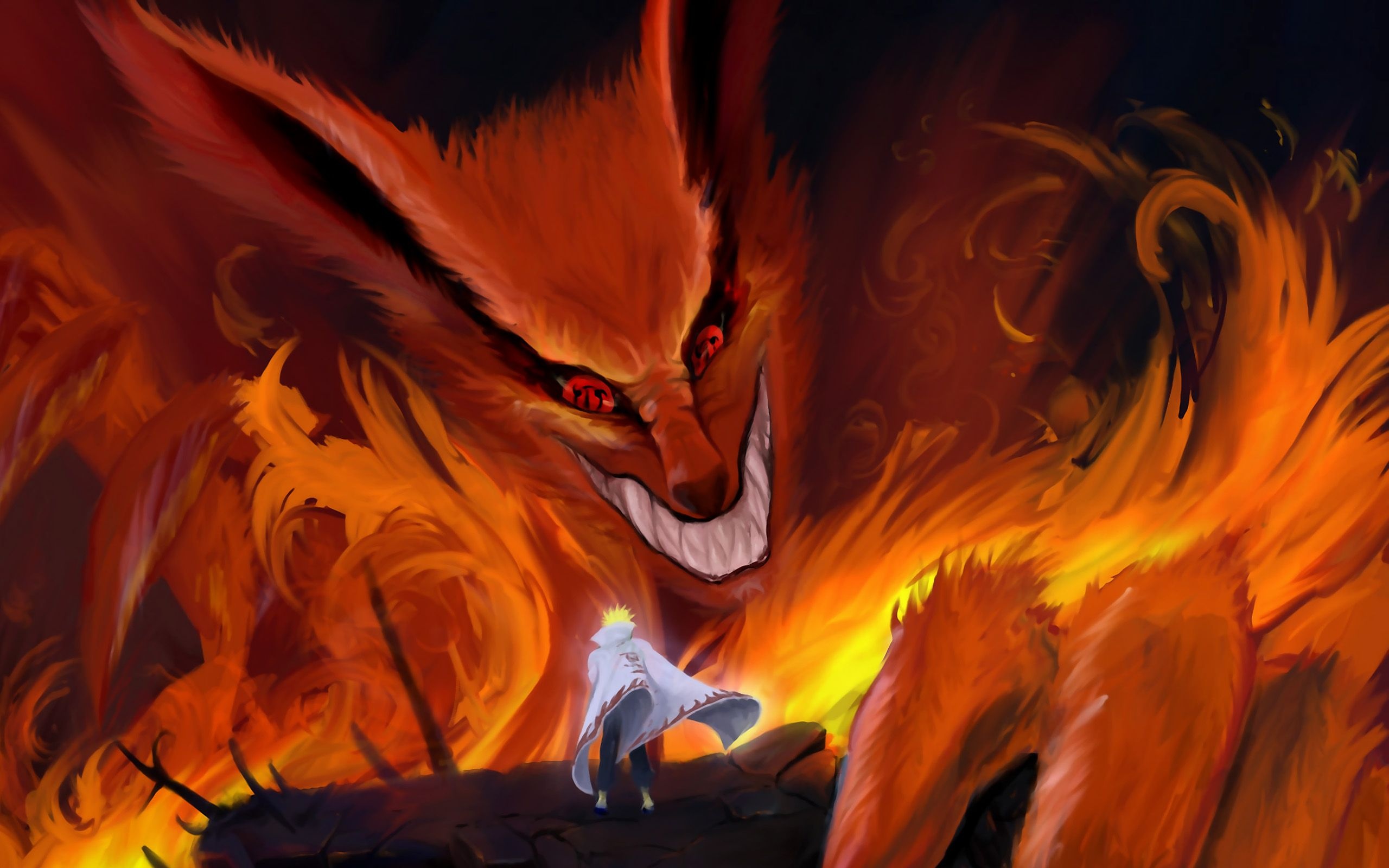 Kyuubi Nine Tails, Nine tail beasts, Anime power, Mythical, 2560x1600 HD Desktop