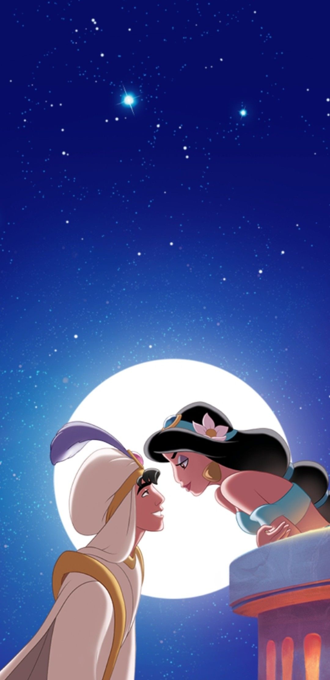 Aladdin & Jasmine, Disney movie art, Disney princess pictures, 1080x2220 HD Phone