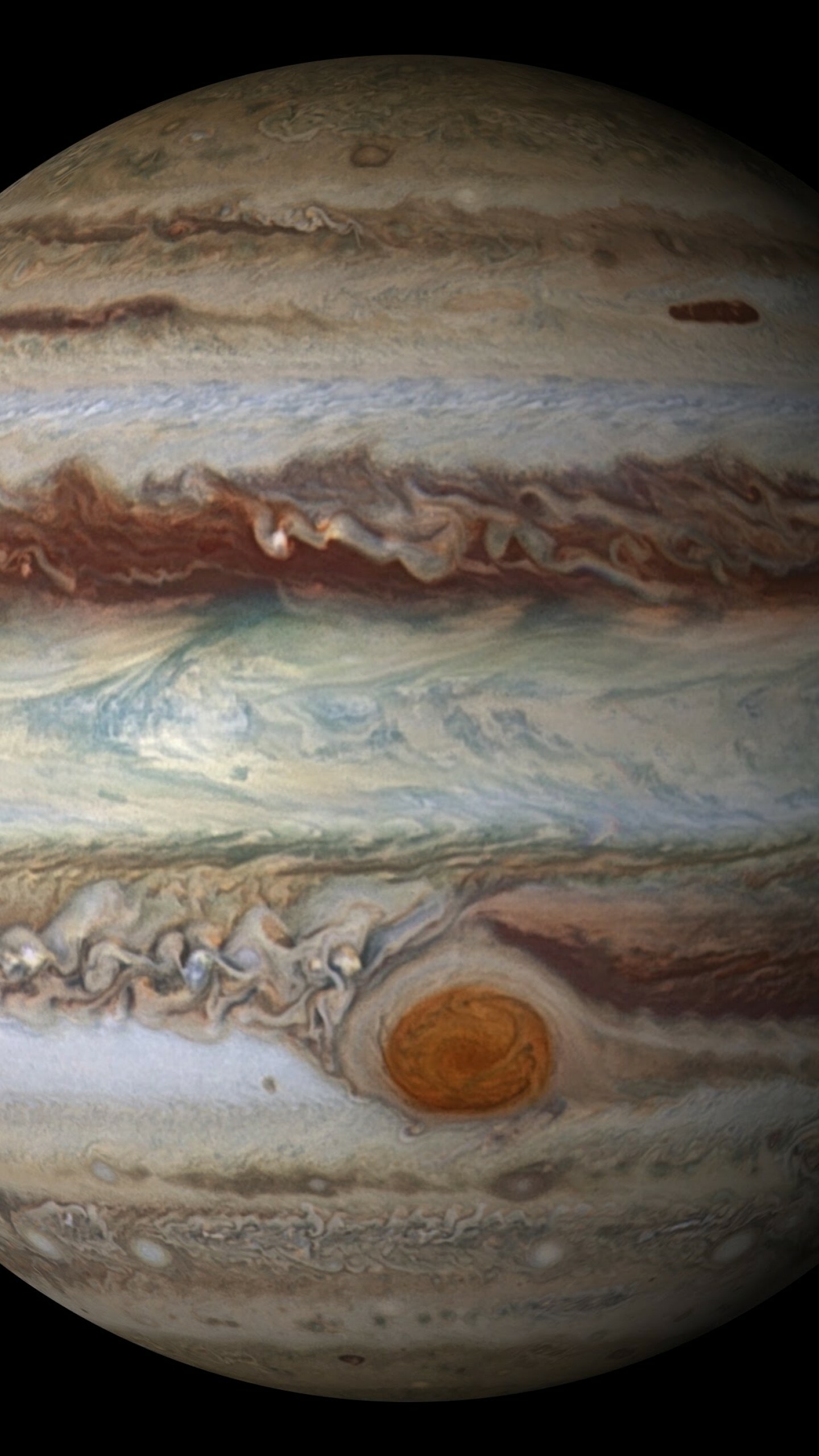 Jupiter: Juno, NASA, Space, The planet orbits the Sun once every 11.8 Earth years. 1440x2560 HD Background.