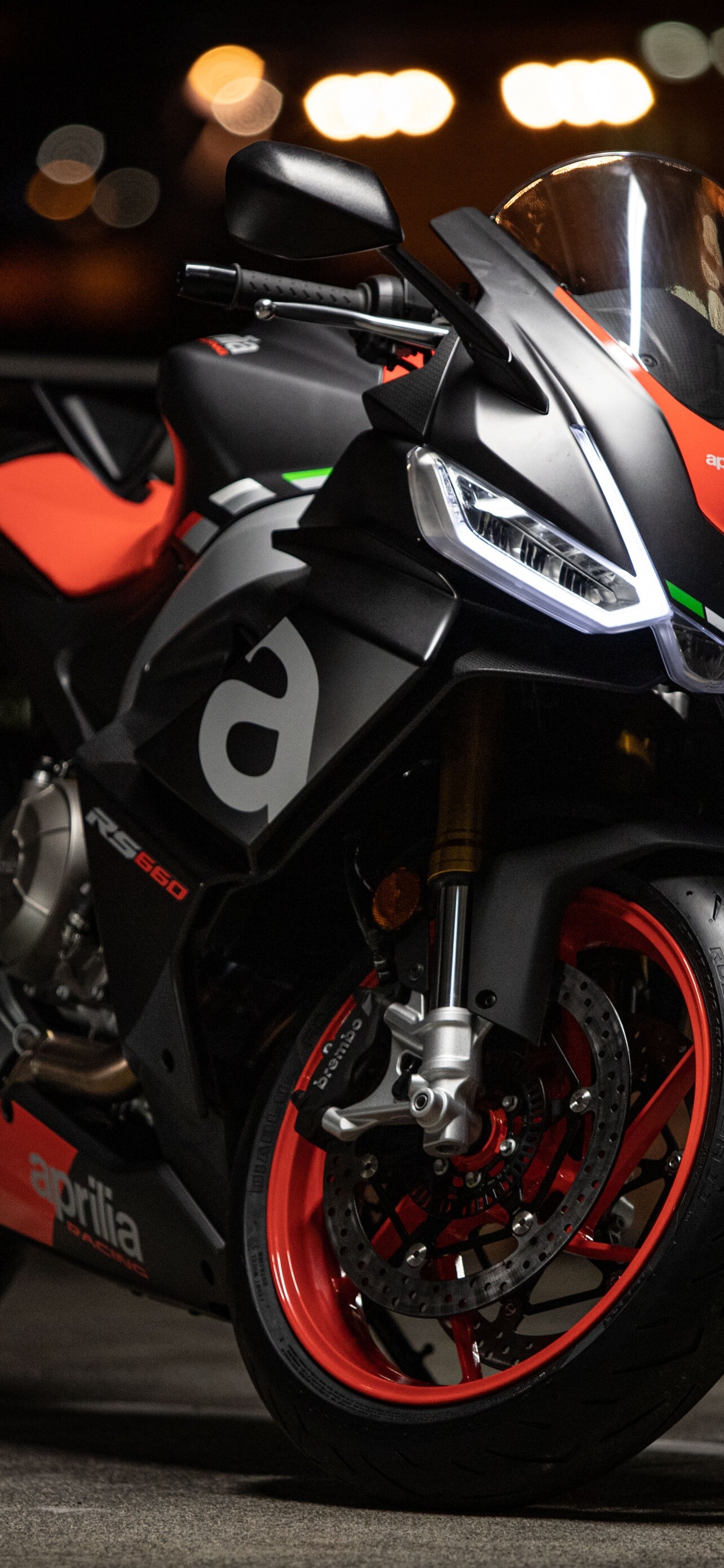 Aprilia: An Italian motorcycle company founded in 1945, RS 660, Sports bikes. 1290x2780 HD Background.
