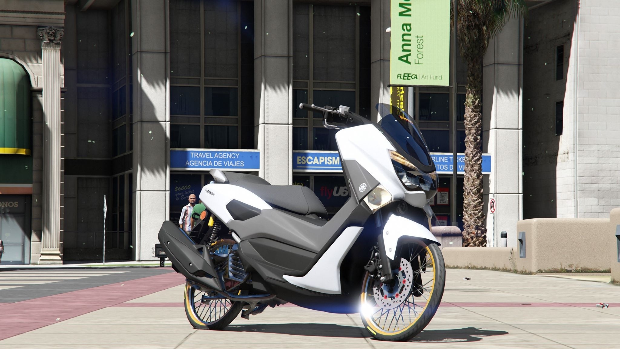 Yamaha NMax 150, GTA 5 mod, Add-on feature, Exciting gameplay, 2050x1160 HD Desktop