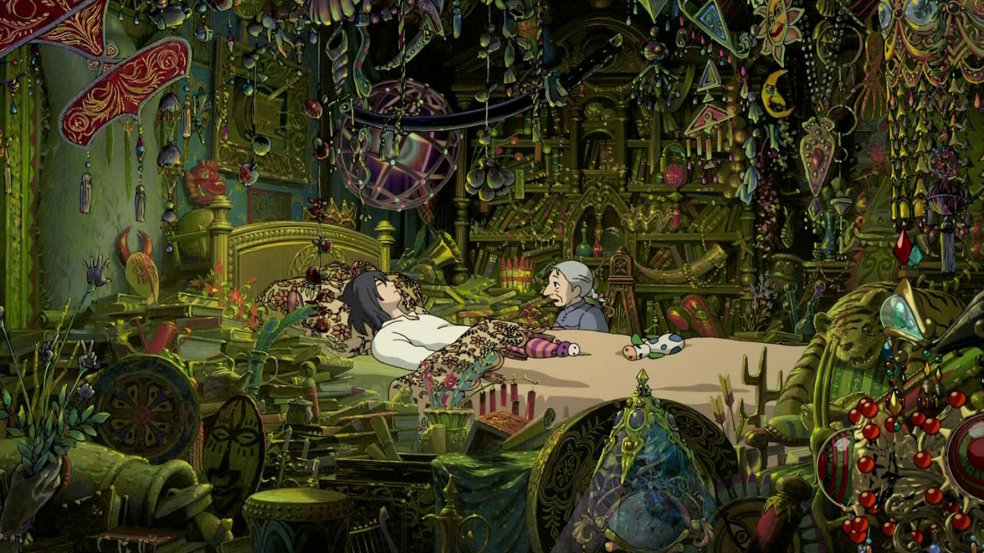 Studio Ghibli: The film follows Sophie, a young milliner who is turned into an elderly woman. 1920x1080 Full HD Background.