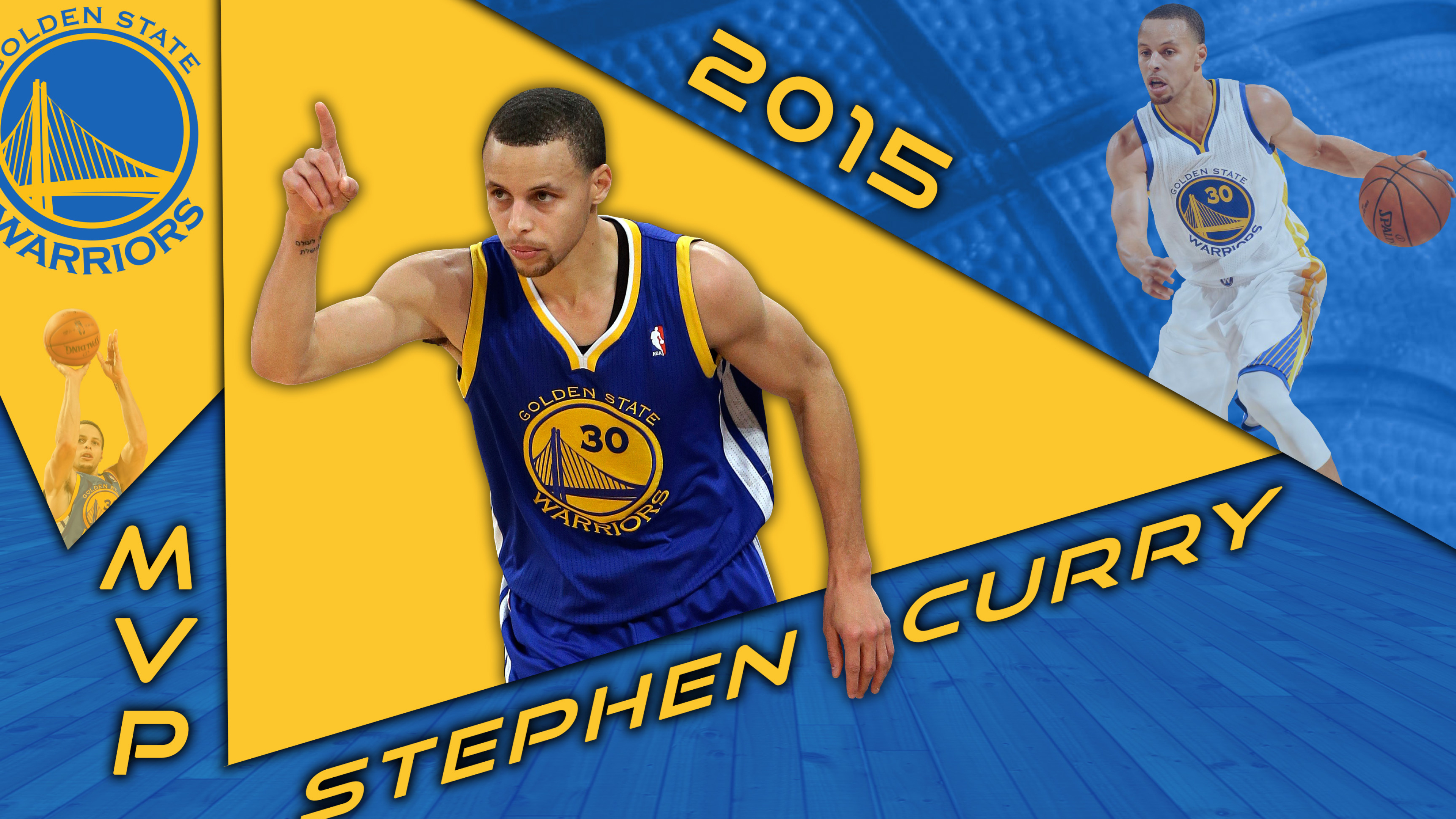 Golden State Warriors: Stephen Curry, The team was founded in 1946 in Philadelphia. 3840x2160 4K Background.
