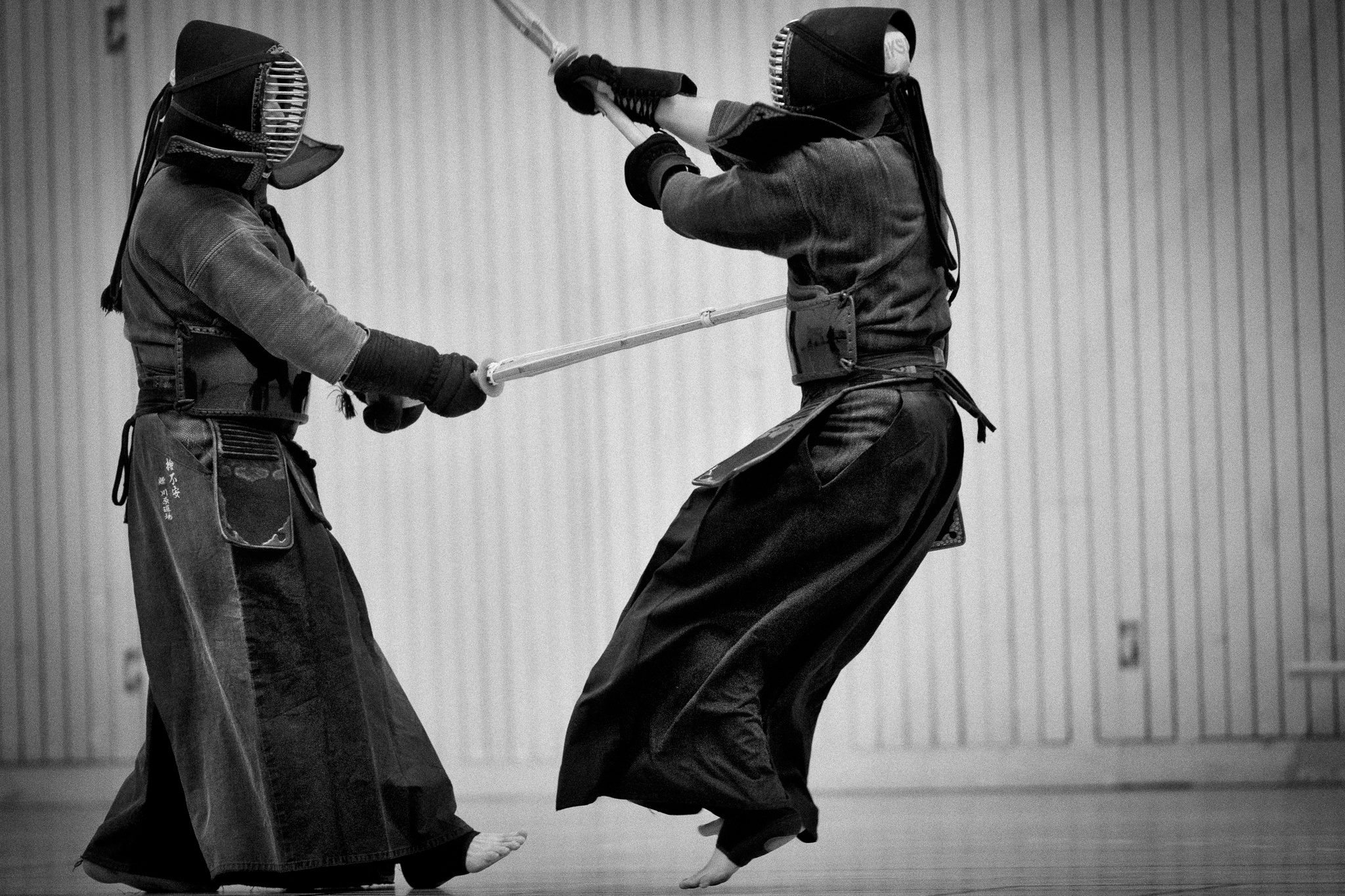 Sword Fighting: Kendo, A modern Japanese martial art that uses bamboo swords as an armor, Kendo Swords, Monochrome. 2050x1370 HD Wallpaper.
