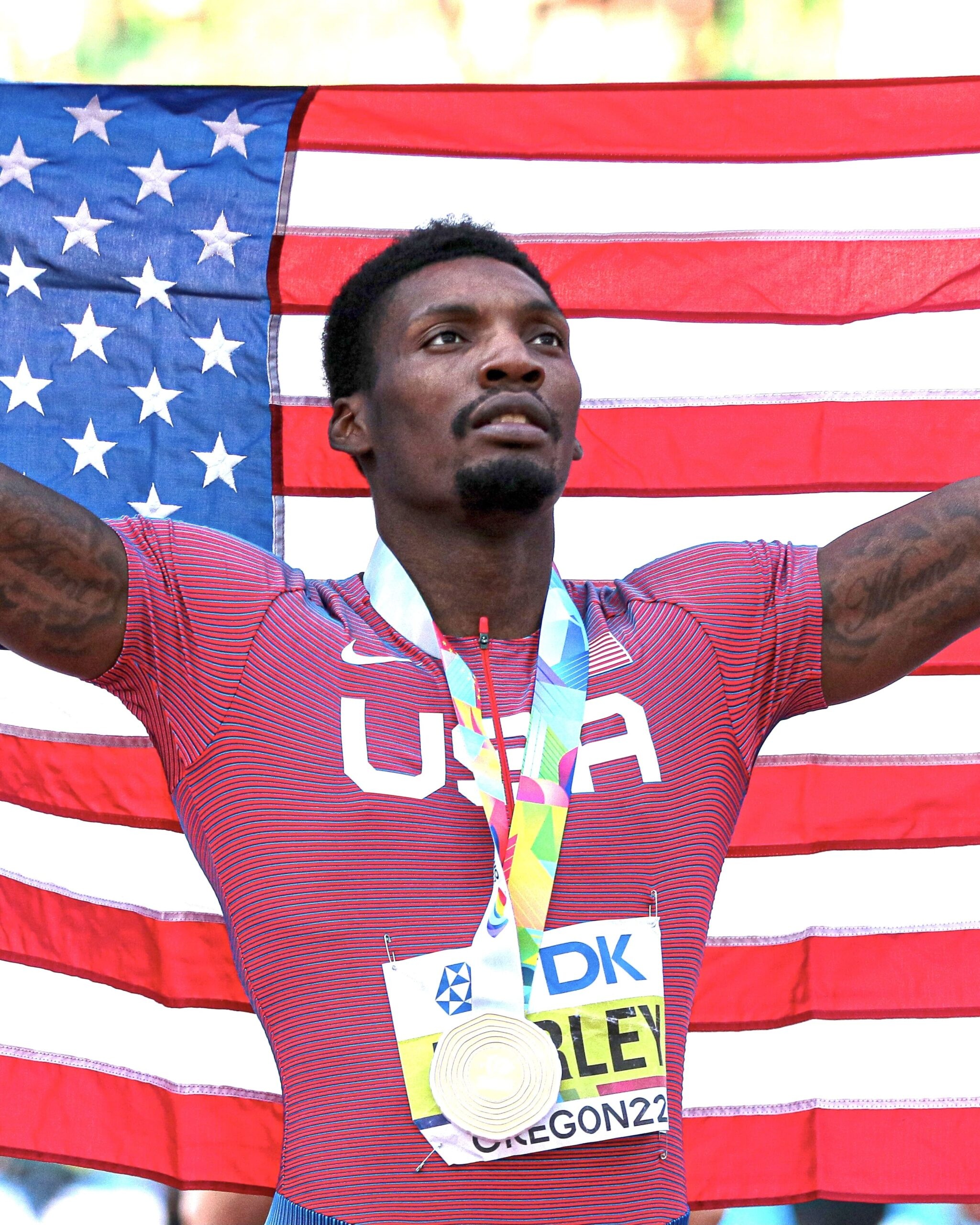 Fred Kerley, American sprinter, Track and field star, Versatility in athletics, 2050x2560 HD Phone