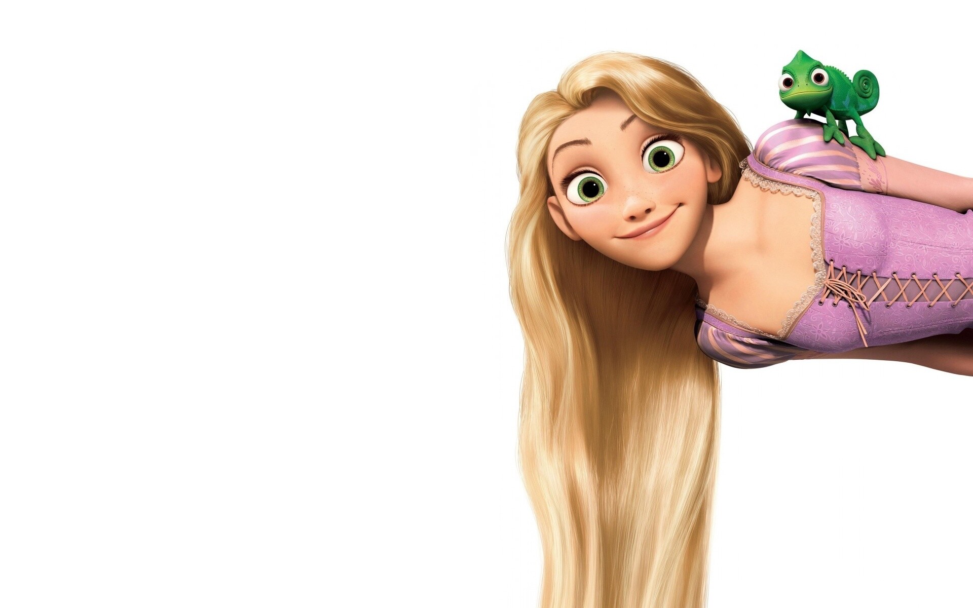 Tangled: Disney's characters, Pascal, Rapunzel's pet chameleon, with the ability to change colors. 1920x1200 HD Background.