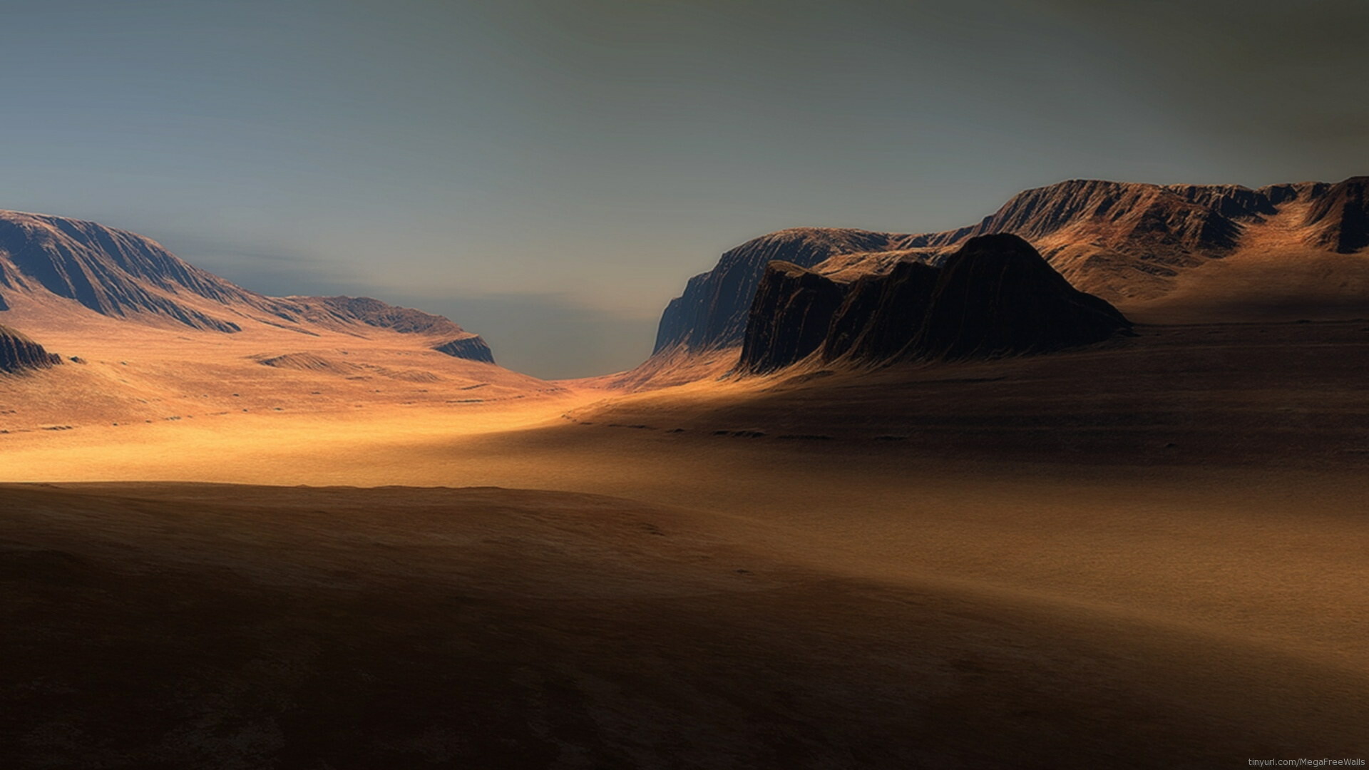 Desert: A barren and empty landscape, Highland. 1920x1080 Full HD Background.