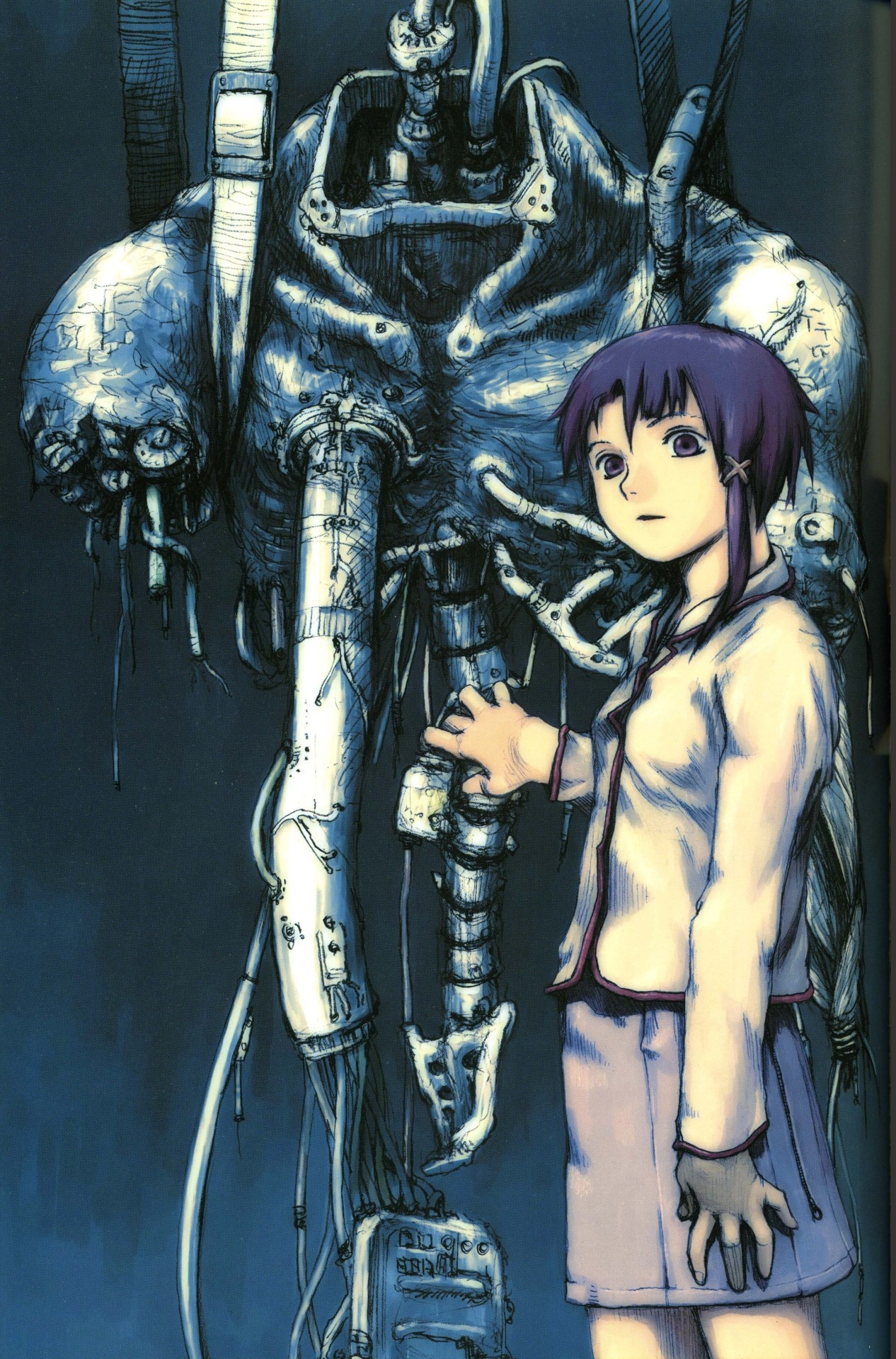 Serial Experiments Lain, Mind-bending anime, Cyberpunk world, Existential exploration, 1270x1920 HD Handy