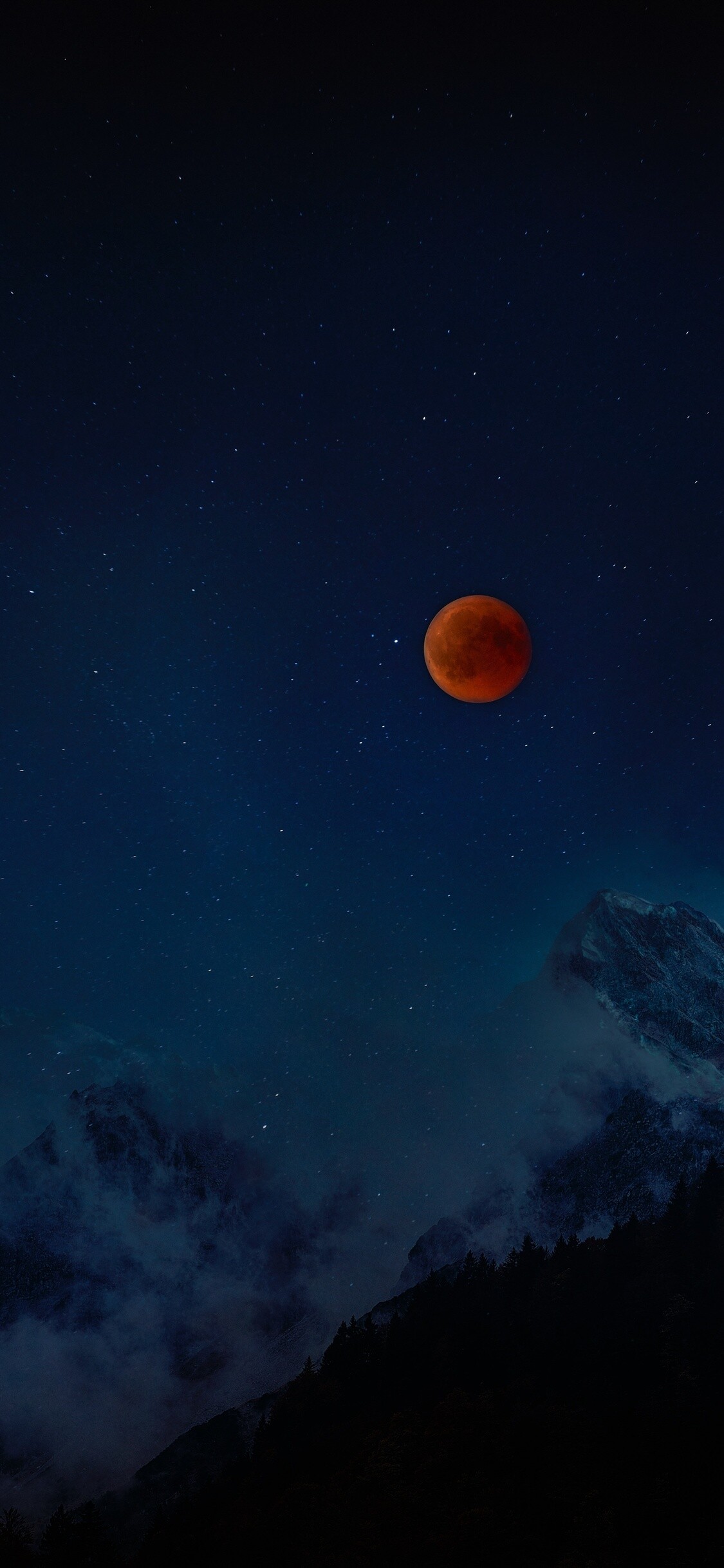 Lunar eclipse for iPhone XS, Celestial charm on your screen, Night sky's allure, Astronomical marvels, 1130x2440 HD Phone
