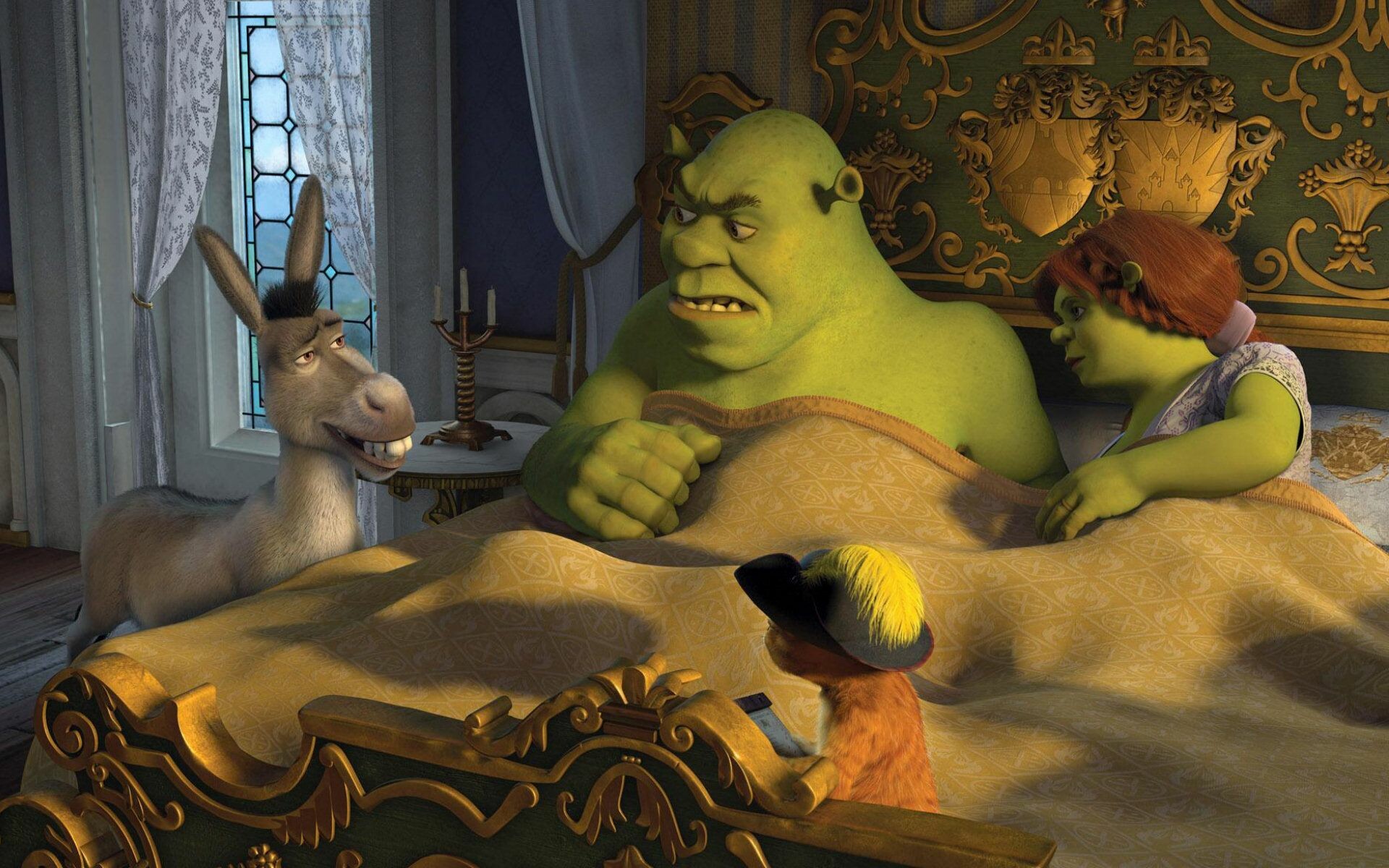 Shrek: A screenplay written by Miller, Warner, and the writing team of Jeffrey Price and Peter S. Seaman, based on a story by Andrew Adamson, the co-director of the previous installments, 2007. 1920x1200 HD Wallpaper.